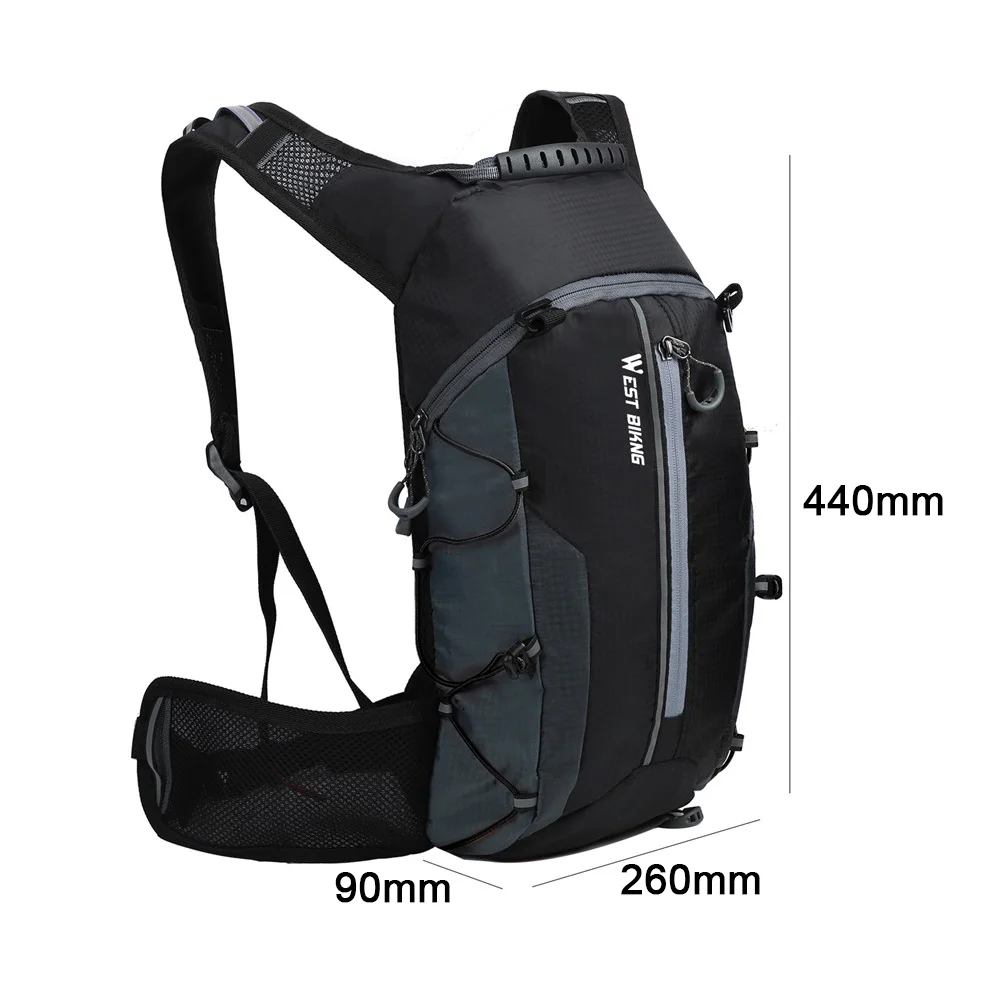 ammoon Cycling Backpack, Black Green Waterproof Bag with Breathable Design, 10L Ultralight Bike Water Bag