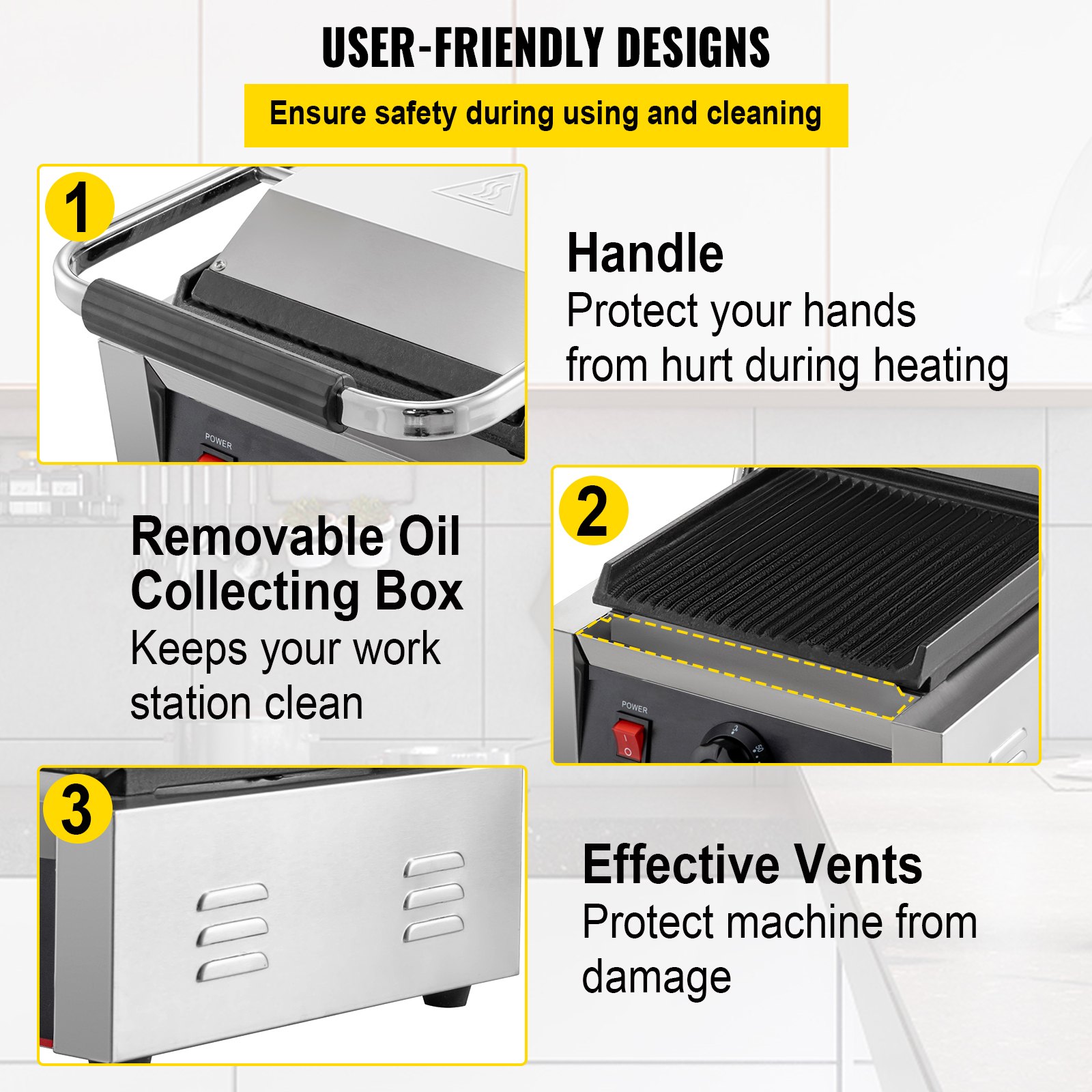 1800W Electric Sandwich Bread Toaster Press Maker