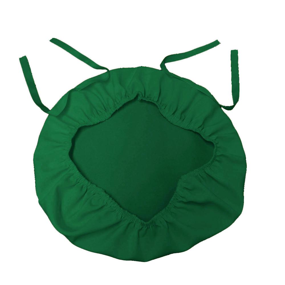 LA Linen Pack-4 Polyester Poplin Chiavari Chair Cushion Cover , Green Emerald