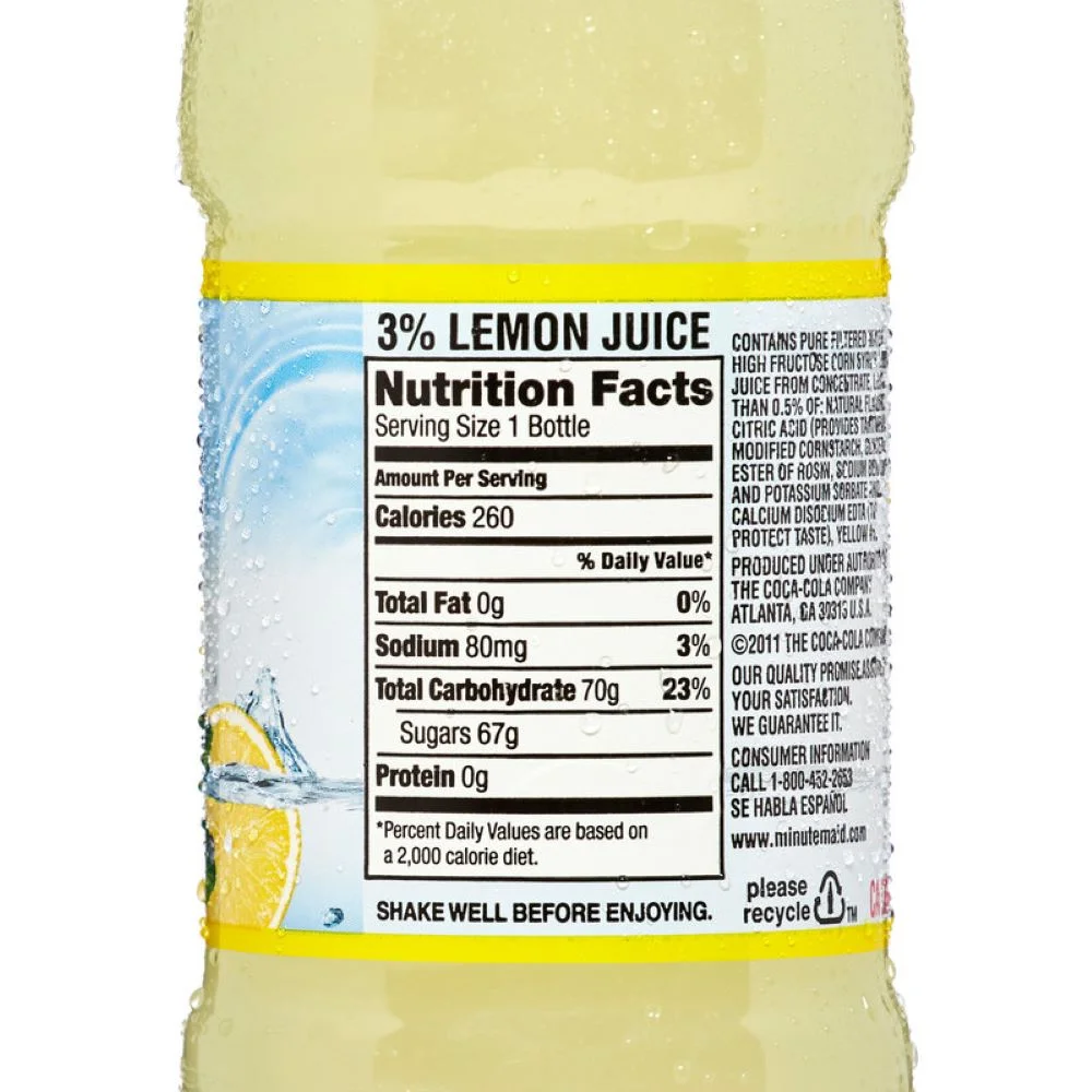 Minute Maid Lemonade Juice Drink 20oz Bottles, 24 Units