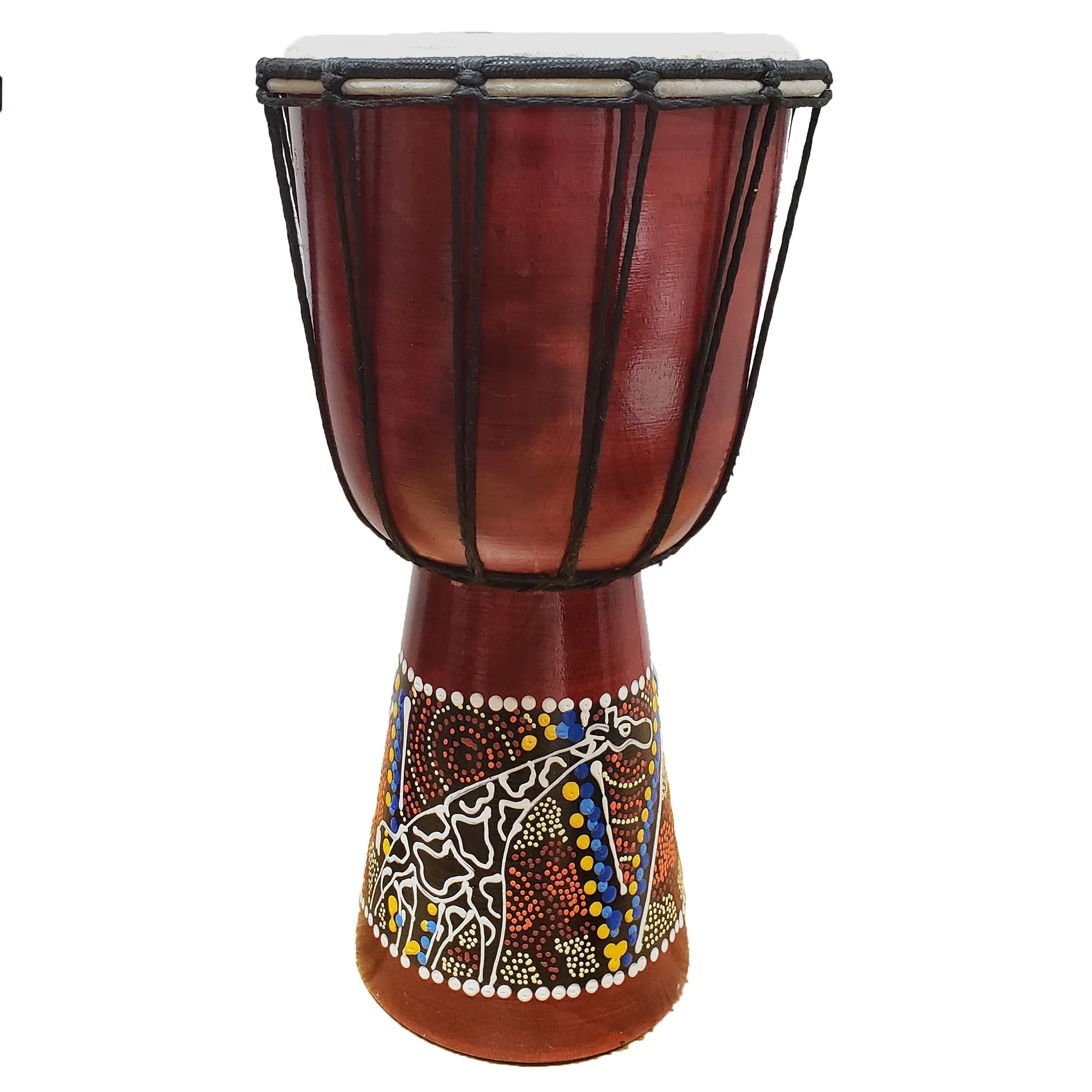 Djembe Drum Hand Painted Multicolor Dots With Unique Random Patterns Giraffe Accent Bongo African Inspired Also An Awesome Gifting Idea Unique Décor Option 12