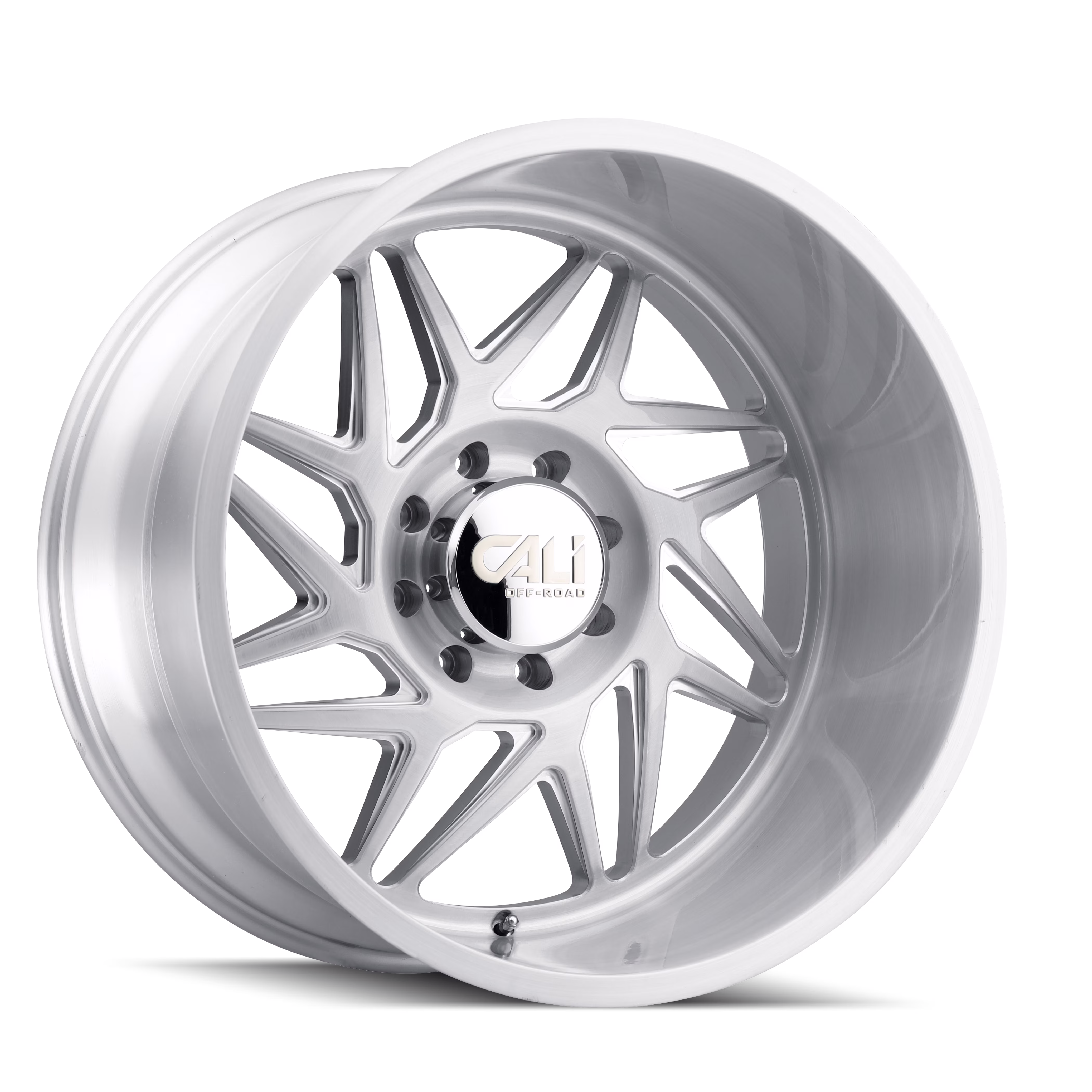 CALI OFF-ROAD GEMINI-9112 24X14 8X165.1 -76ET 125.2CB BRUSHED CLEAR GLOSS