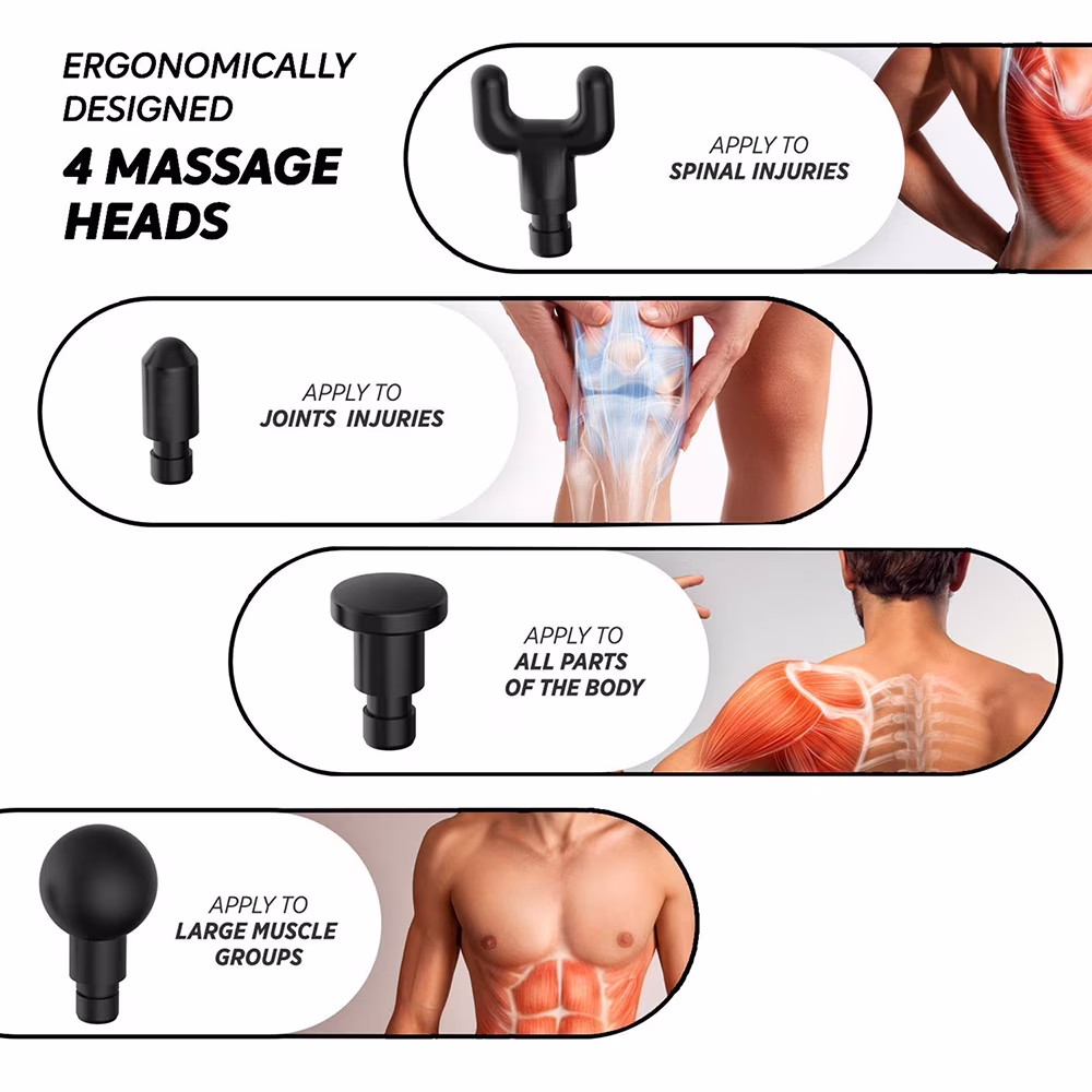 6 Heads LCD Massage Gun Percussion Massager Muscle Relaxing Therapy Deep Tissue Fascia Gun