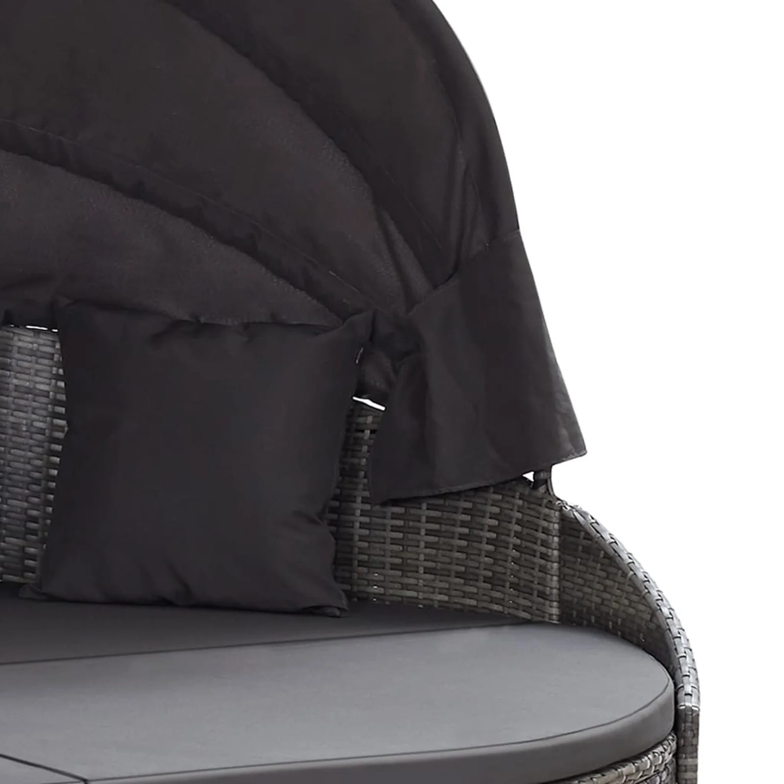 moobody Patio Bed with Canopy Poly Rattan Gray