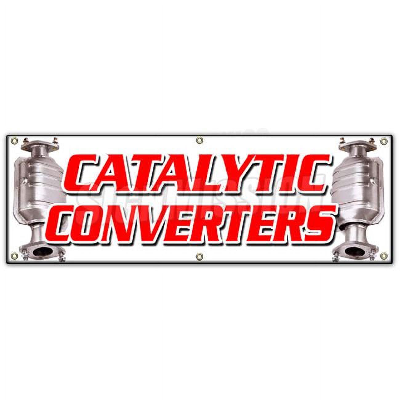 72 in. Catalytic Converters Banner Sign - Inspection Asci Auto Cars Repair AC