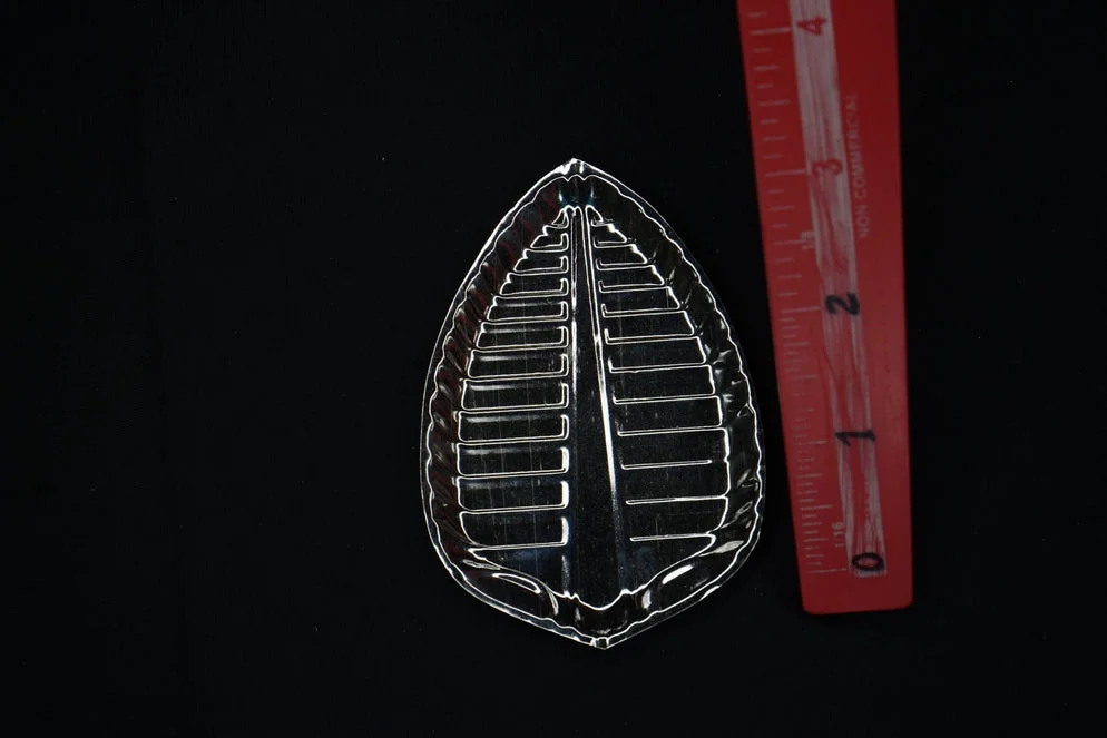 Pure Silver Banana Plate 7g, Handmade Solid Silver Plate, Idols Puja Prasadam (Foods) Plates Puja Article, Silver Gifting Utensils