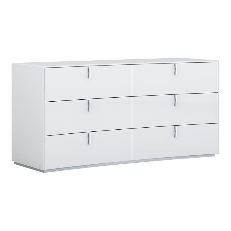 Titan Furnishings Polo Modern Lacquer Wood Dresser in Gloss White