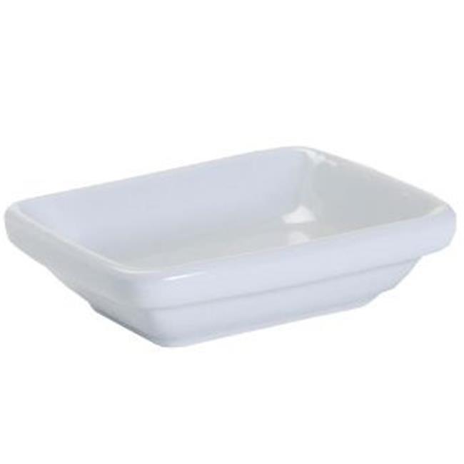 Tuxton China  Rectangular Sauce Dish - Porcelain White - 4 Dozen