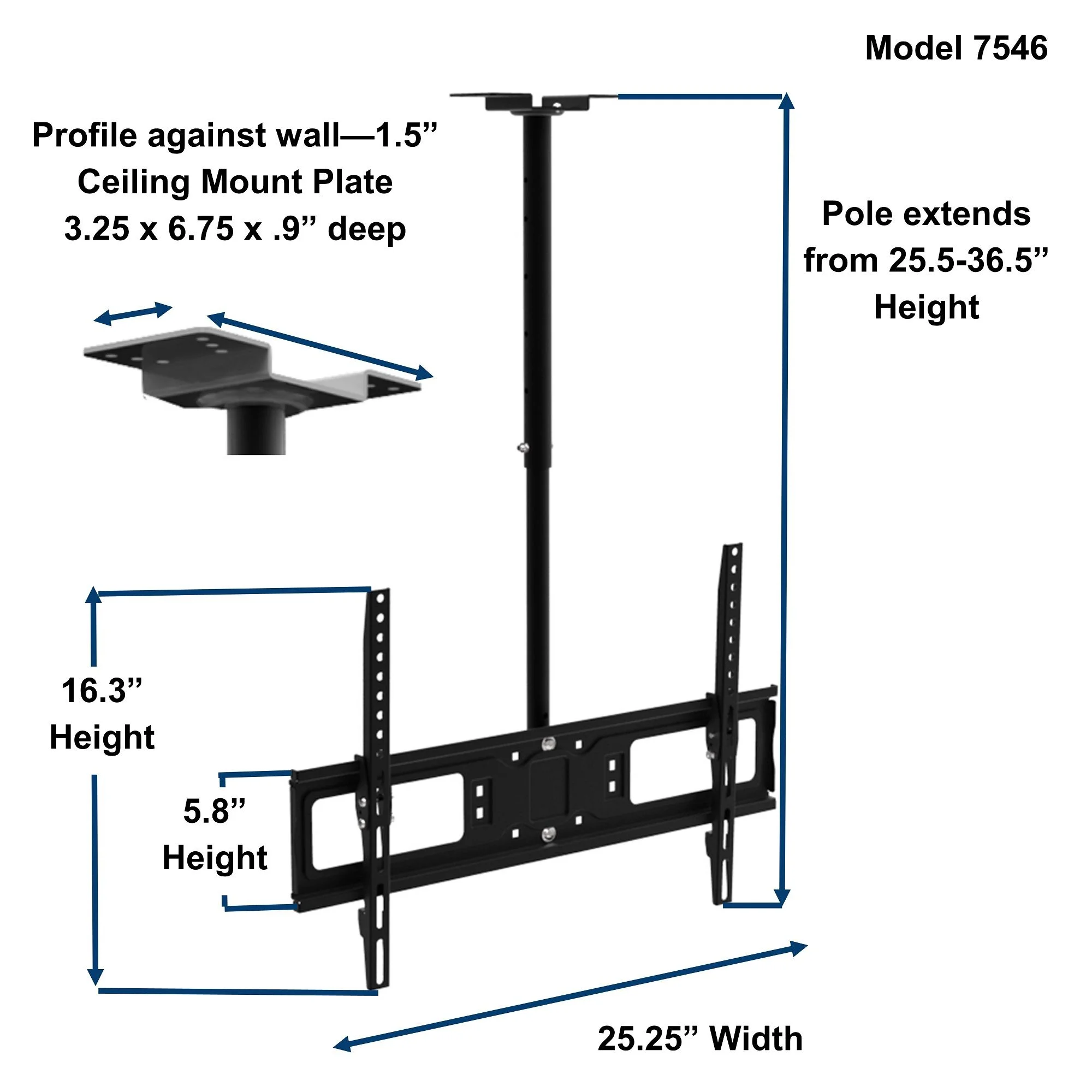 Master Mounts by McNaughton 7546-97735 Heavy Duty Ceiling TV Mount
