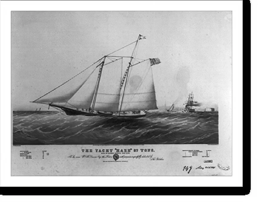 Historic Framed Print, The yacht Haze