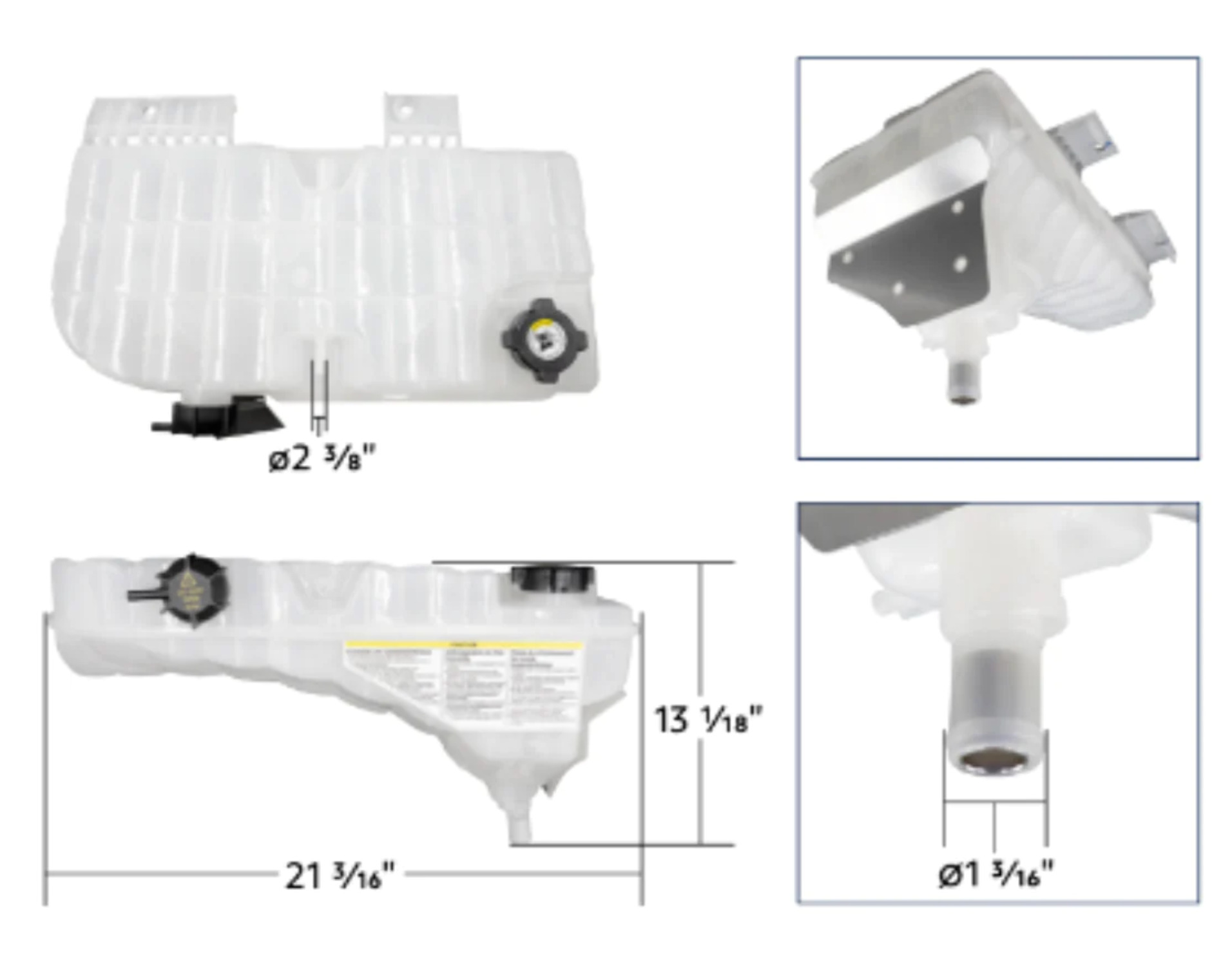 PETERBILT 389 KENWORTH W900 COOLANT TANK