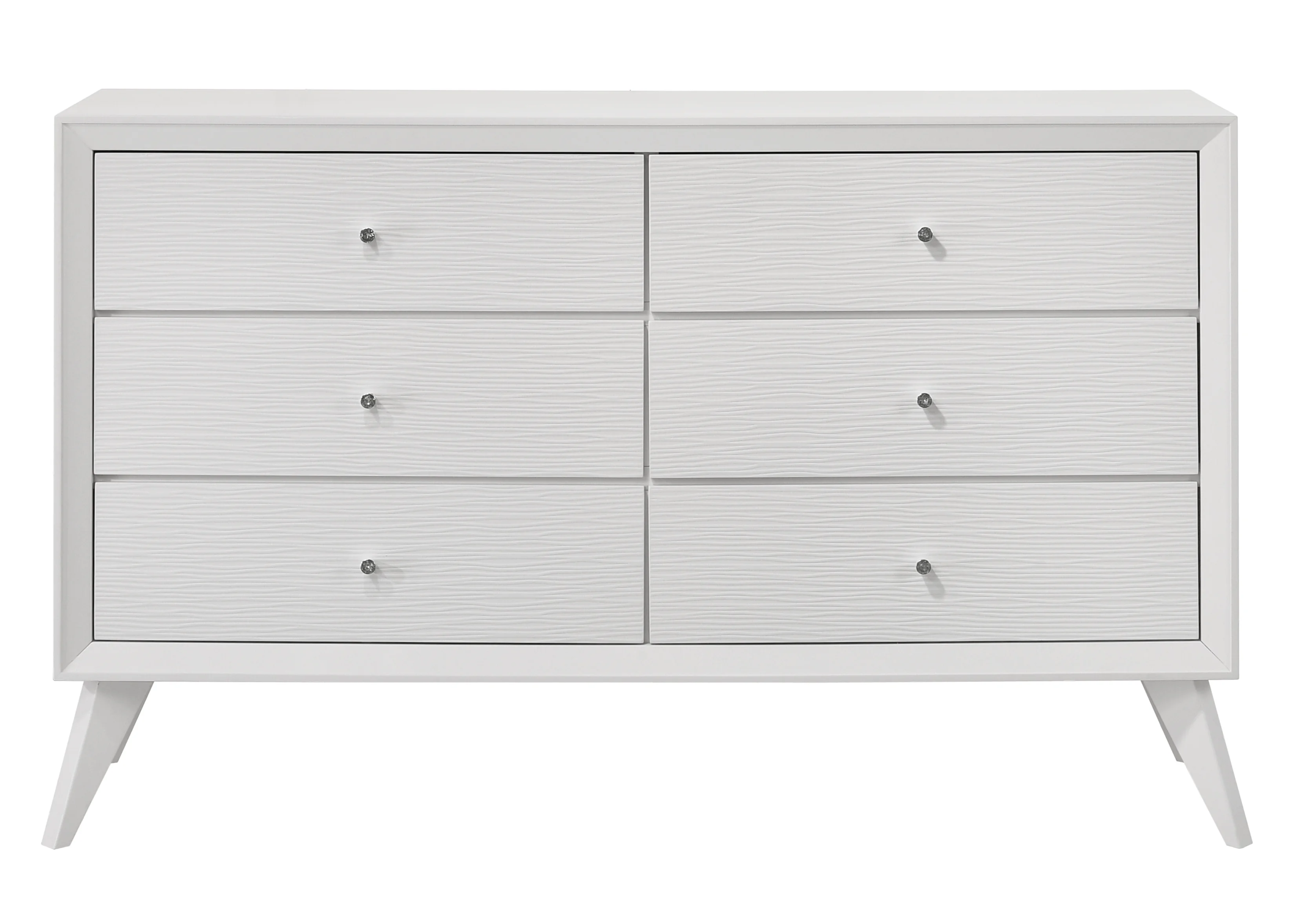 ACME Cerys Rectangular Wooden Frame Dresser with 6 Drawers in White