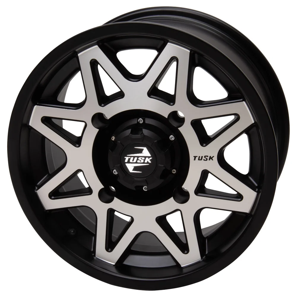 4/110 Tusk Tintic Wheel 14x7 5.0 + 2.0 Machined/Black For Suzuki King Quad 750AXi Power Steering SE Plus 2022