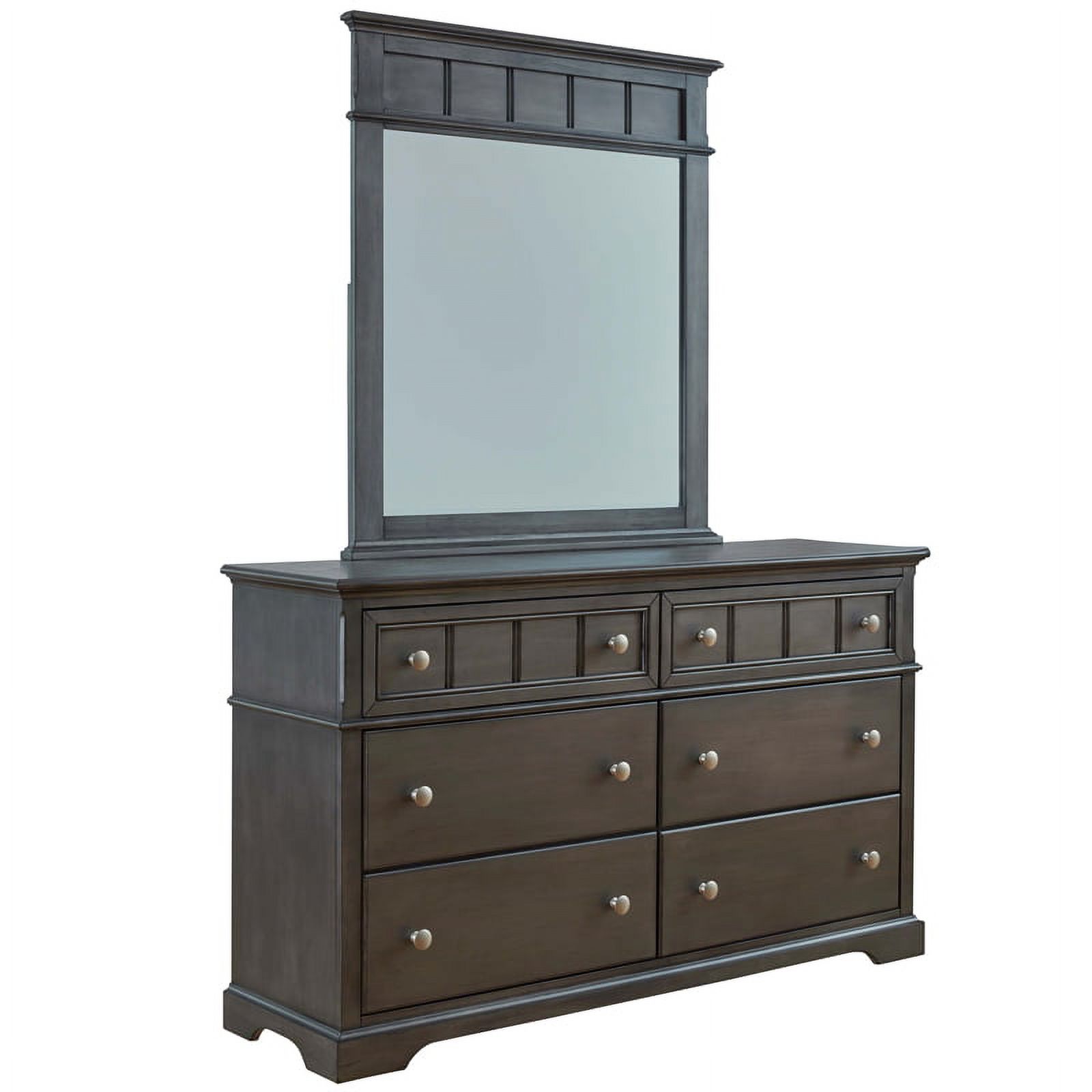 Progressive Furniture Cortland Wood Dresser & Mirror in Light Steel Gray