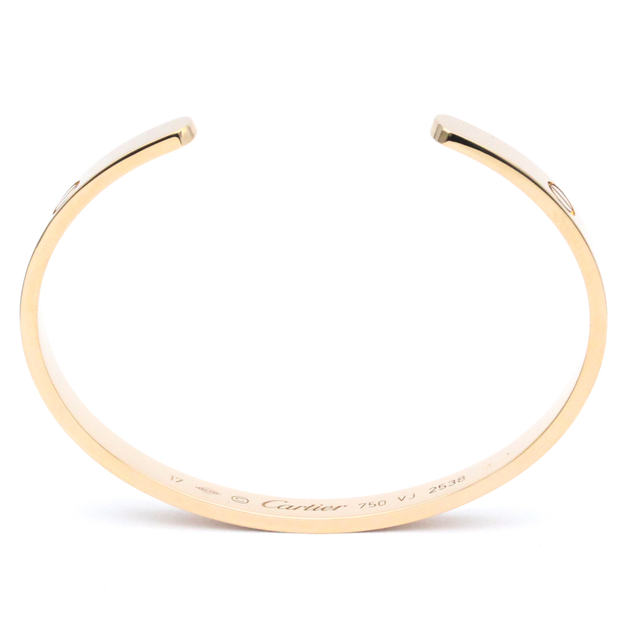 Pre-Owned Cartier Love Bracelet Open Bangle Pink Gold (18K) No Stone Bangle Pink Gold (Good)