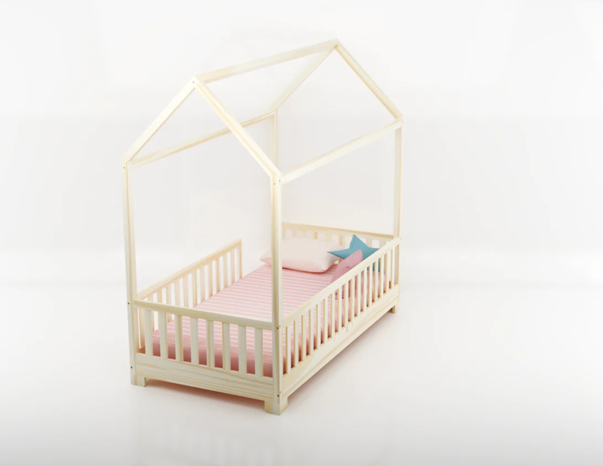 Custom Kids Furniture Aiden Toddler House Bed with Rails