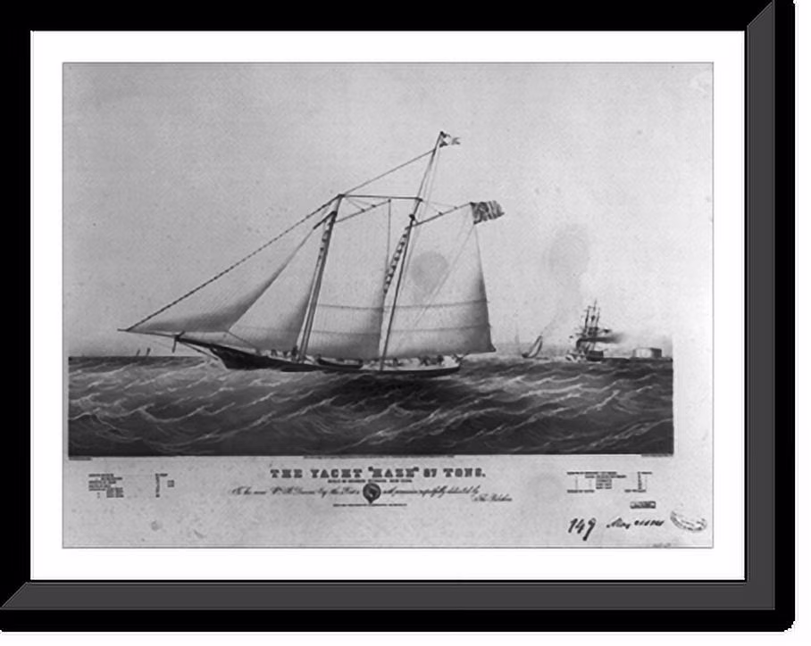 Historic Framed Print, The yacht Haze