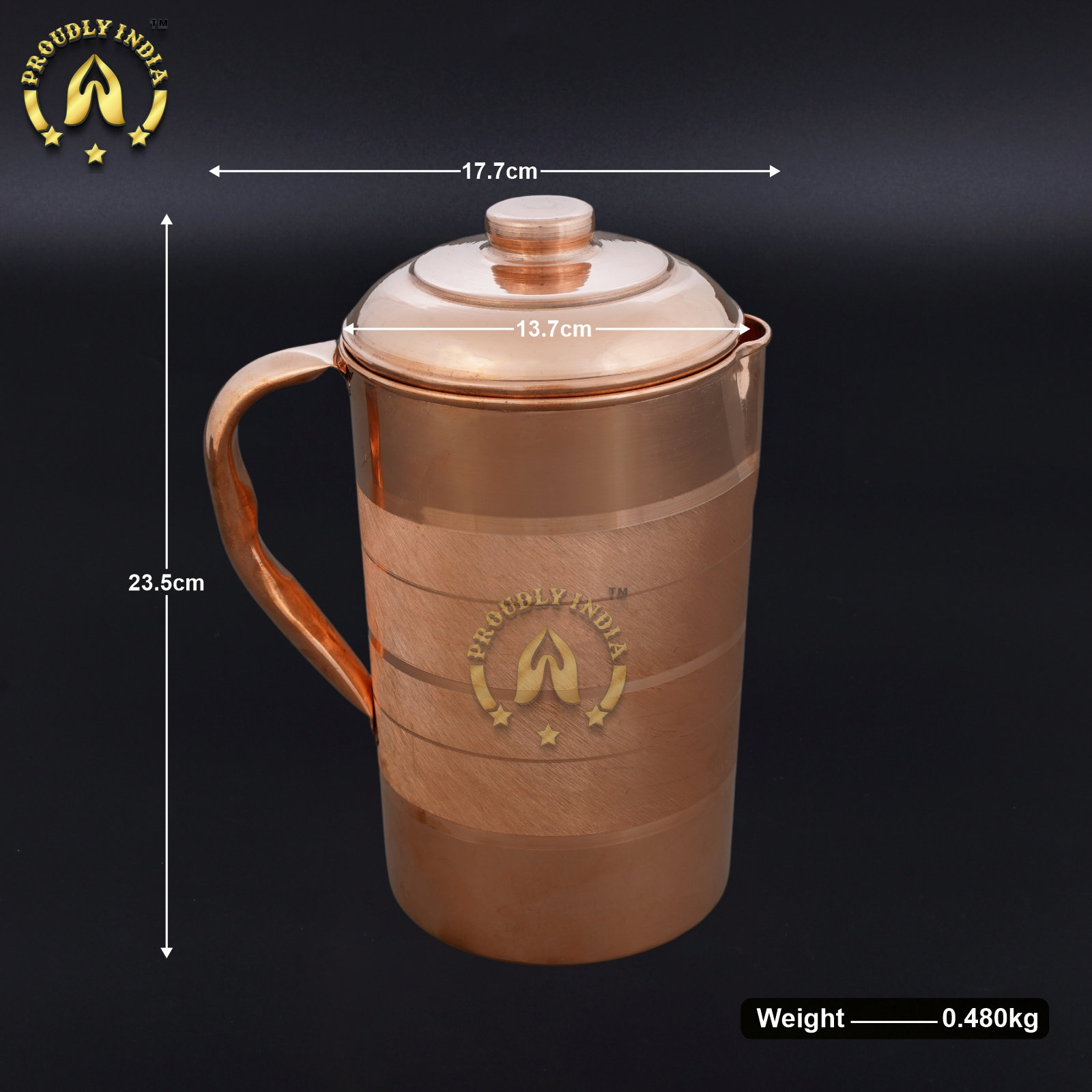 Proudlyindia Copper Jug, Copper Water Pitcher, Antique Copper Jug, Pure Copper Jug, Tamba Jug Online
