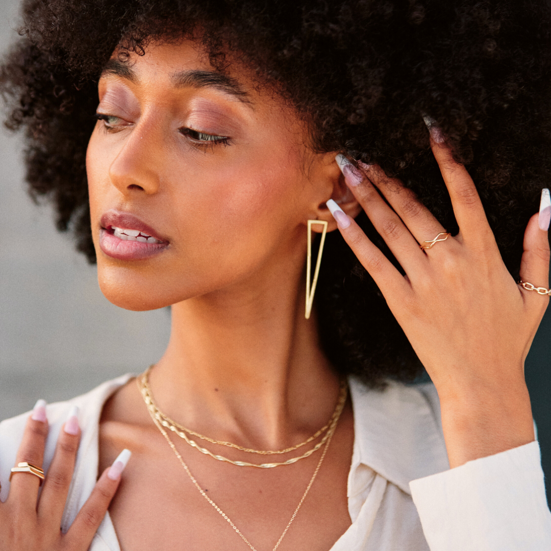 Sanctuary Project by sanctuaire Statement Elongated Triangle Earrings Gold