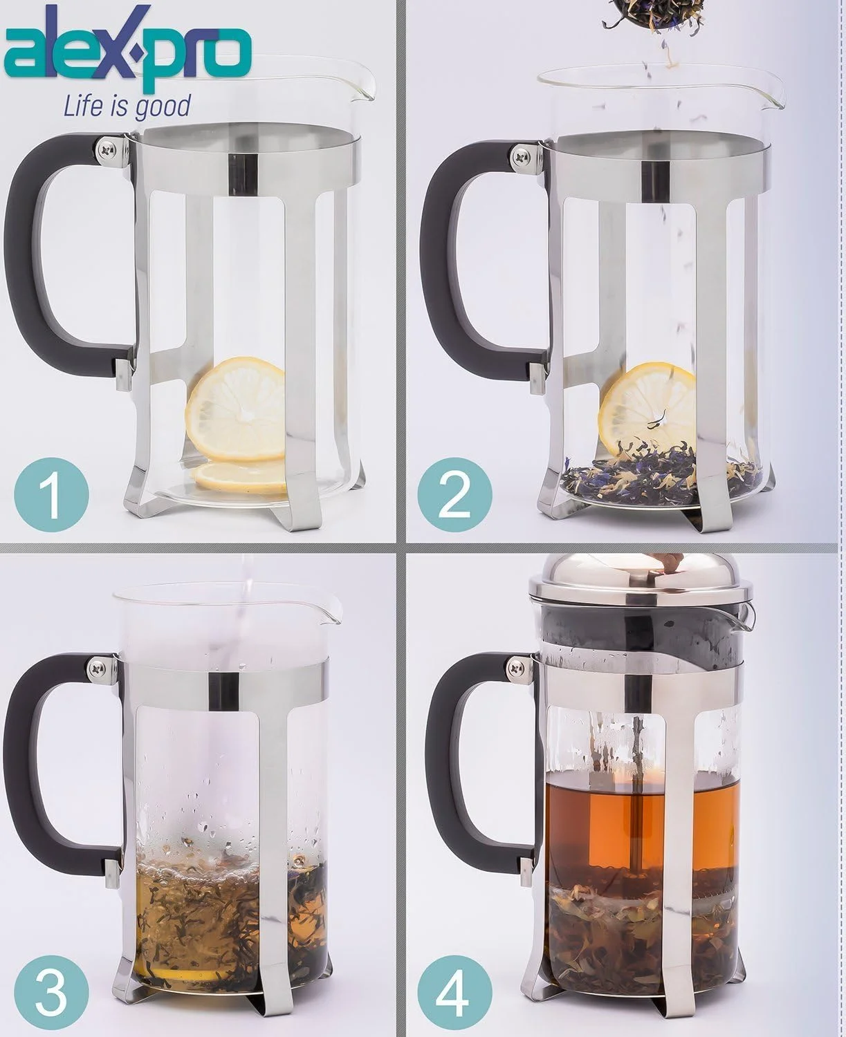 French Press Machine - Coffee Press - French Press Coffee Maker - French Press Kit - French Press - Stainless Steel French Press - French Press Set - French Press Large - Improved Model 2018