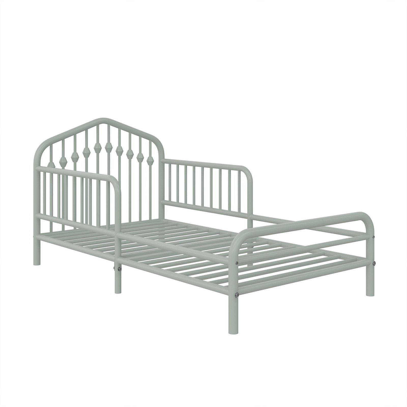 Pemberly Row Modern / Contemporary Metal Toddler Bed in Sage Green