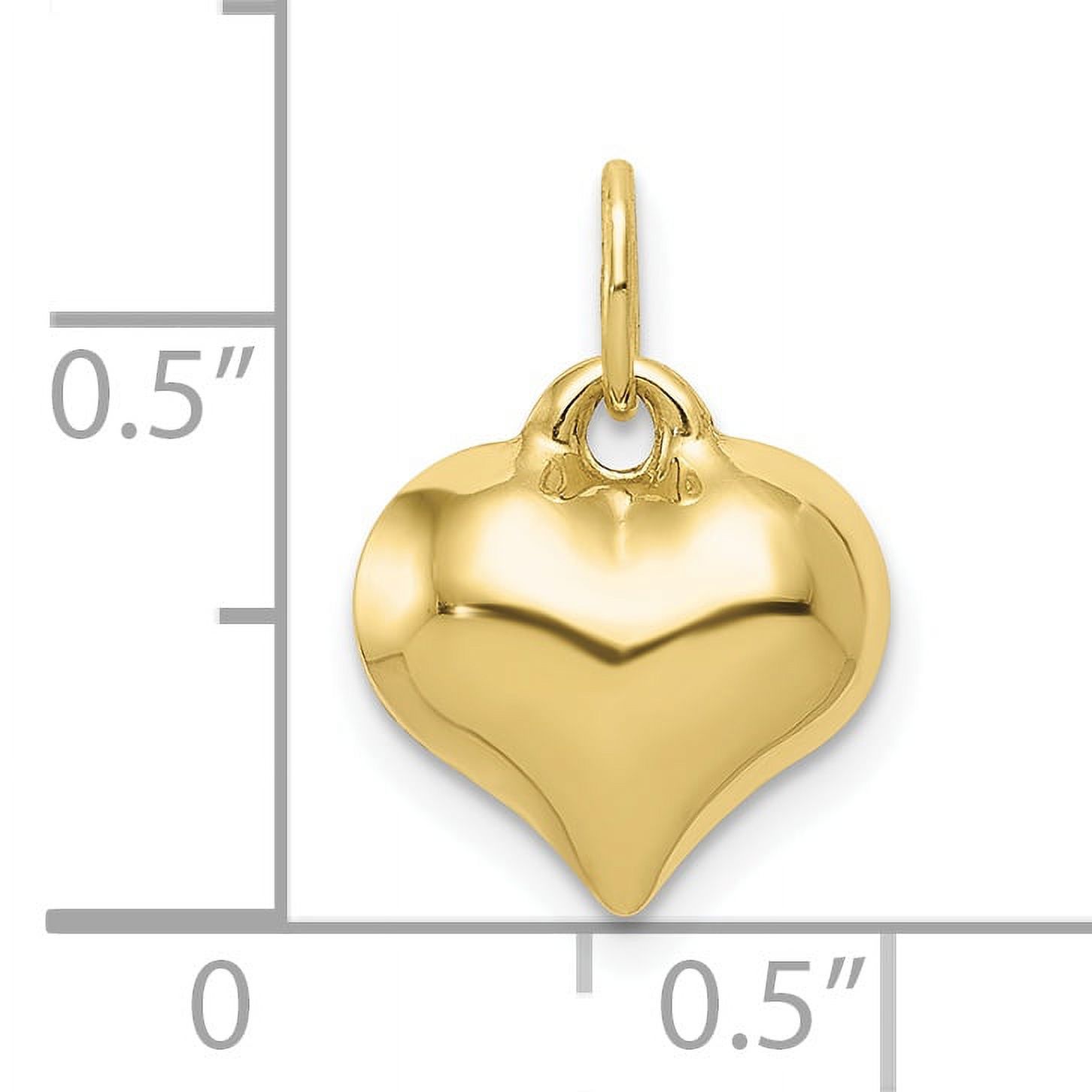 Saris and Things 10K Yellow Gold Polished 3-D Heart Pendant