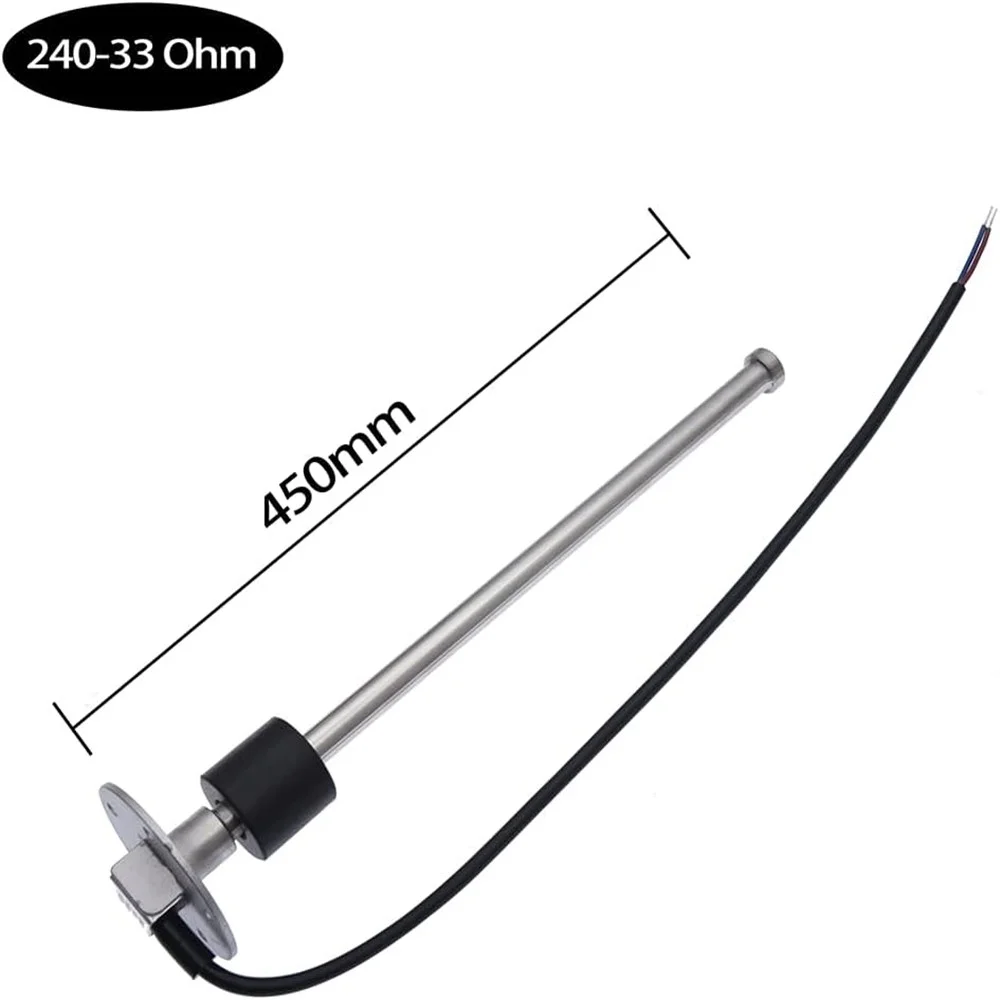 GELOO  450mm Stainless Steel Fuel Gas Sender Unit Boat Fuel Water Level Gauge Sensor