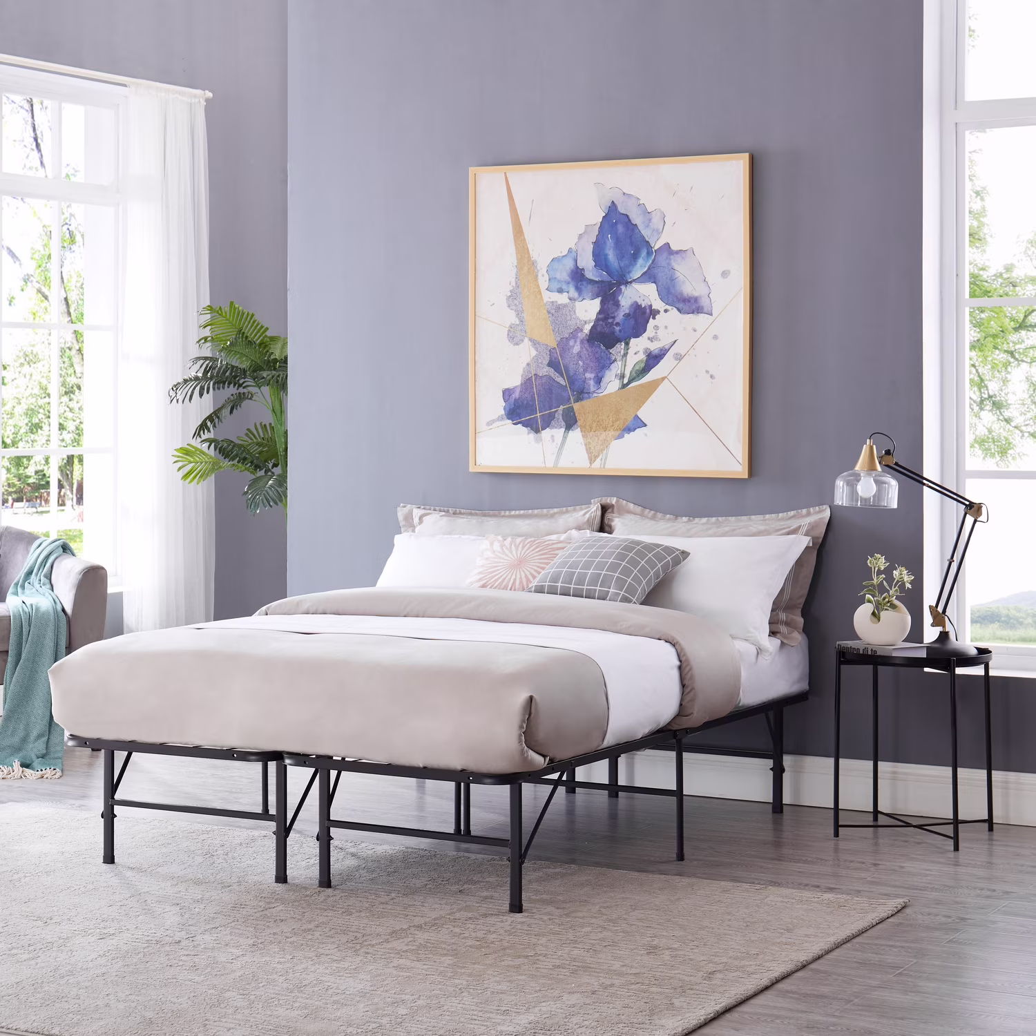 Full Size Bed for Kids, No Box Spring Needed by Naomi Home - Color: Black