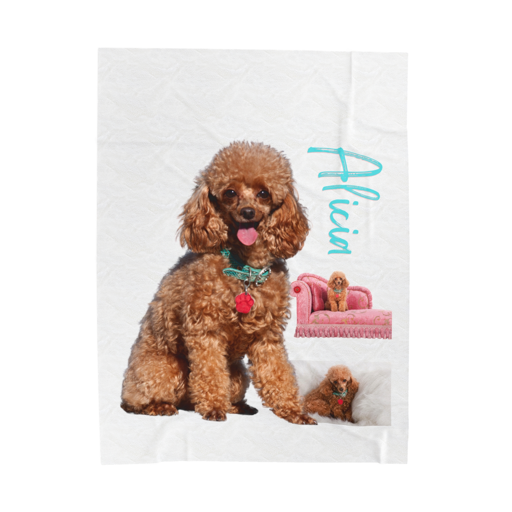 Poodle Custom Photo Blanket Personalized Dog Blanket Gift 30x40 50x60 60x80