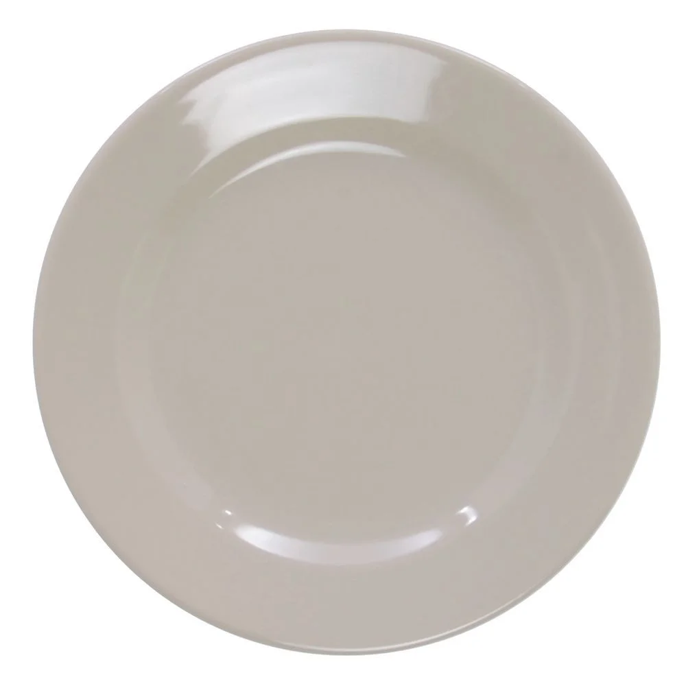 HUBERT® Dinner Plate with Rolled-Edge Warm White Stoneware - 9 3/4 Dia 24 Per Case