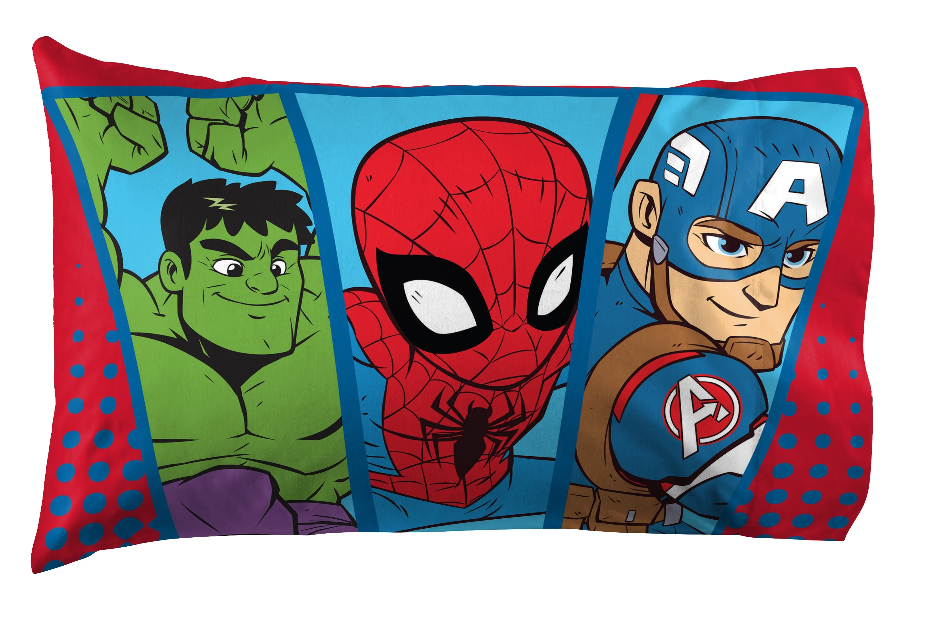 Super Hero Adventures Double Team Kids 4 Piece Twin Bed Set, 100% Microfiber, Blue