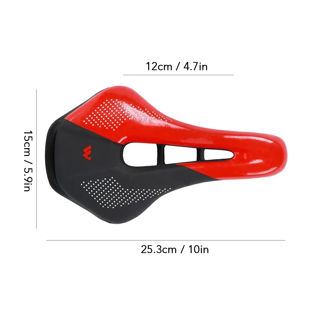 Bike Saddle Steel Rails Mountain Seat Soft PU Leather Road MTB Bike Saddle Hollow Breathable Bike Saddle Bike Accessories Riding Equipment