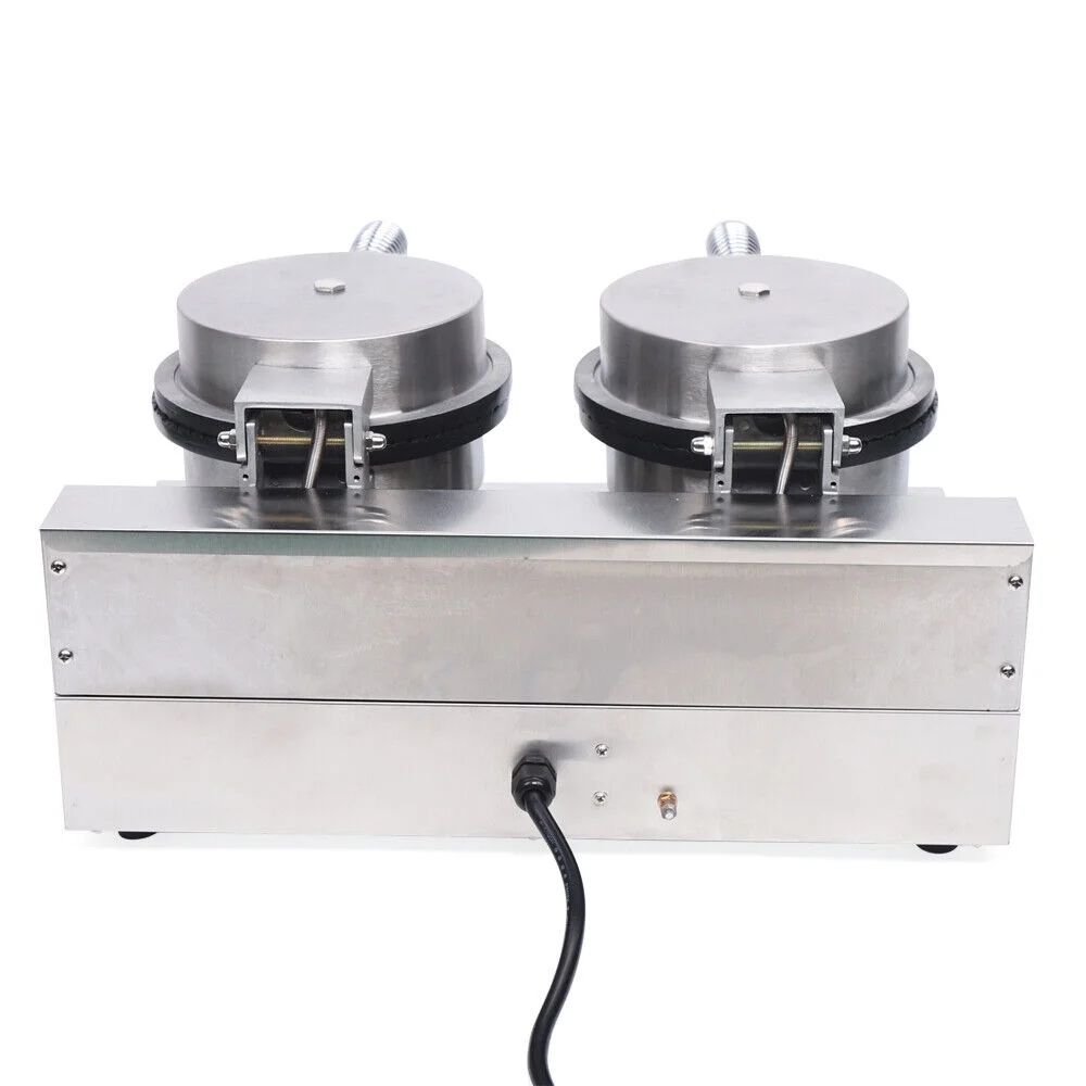 Electric Ice Cream Cone Waffle Maker 1200W*2 Nonstick Egg Roll Baker Machine