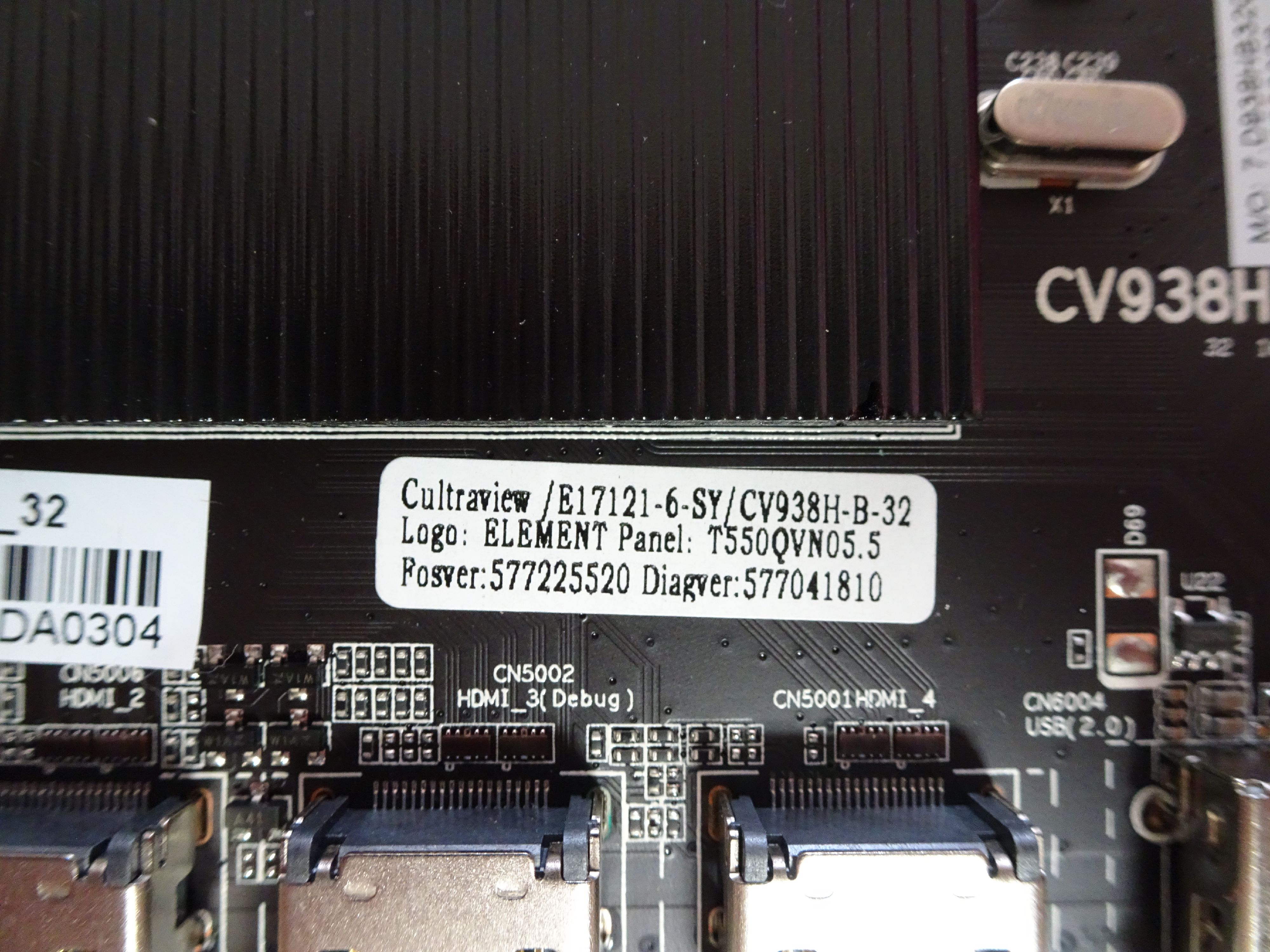 Element EL4KAMZ5517T Main Board (CV938H-B, 78J1170) E17121-6-SY