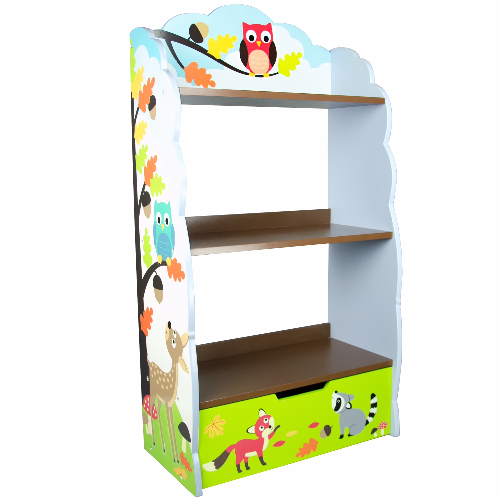 Fantasy Fields Kids Wooden Bookshelf with Storage Drawer