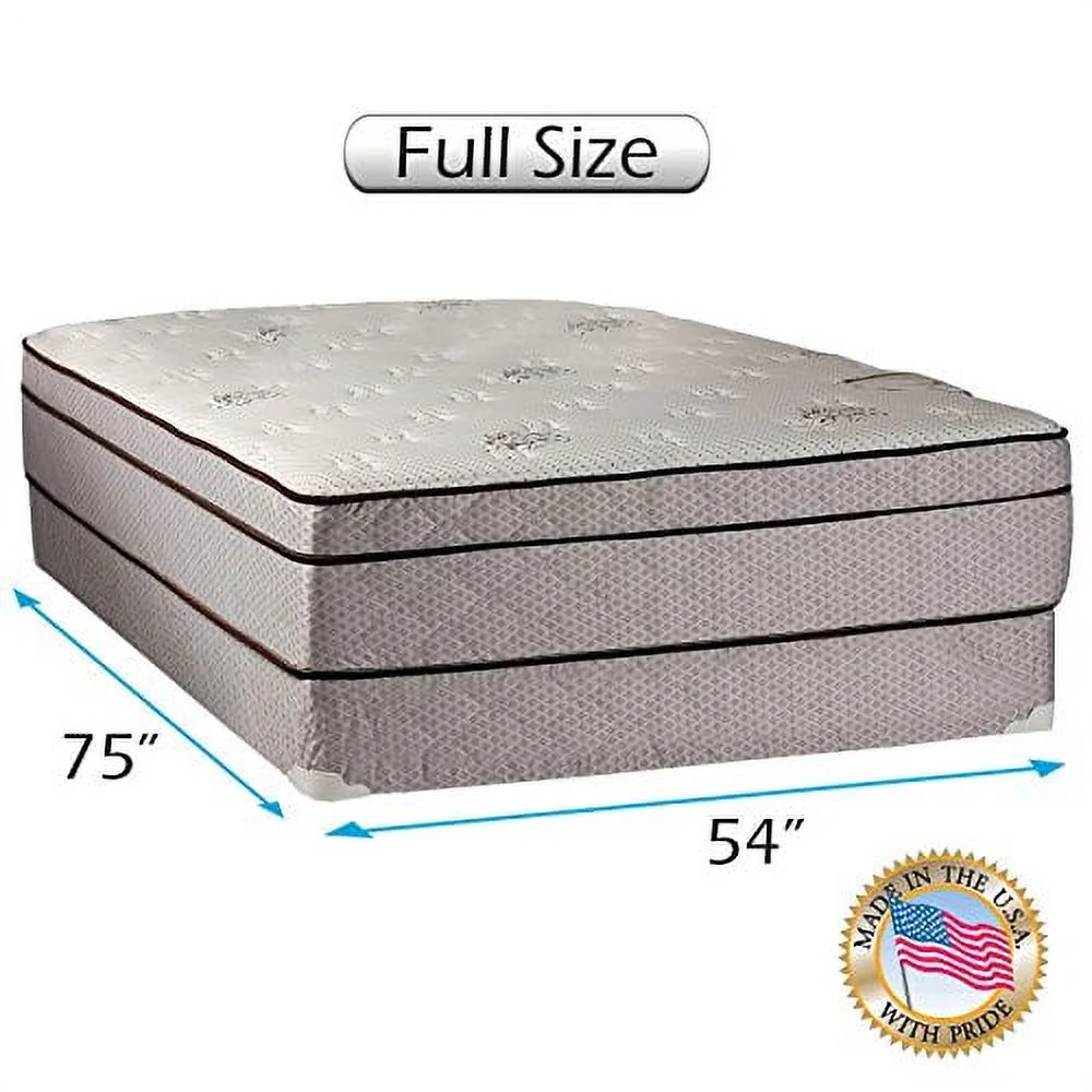 Fifth Ave Soft Plush Foam Encased Eurotop (PillowTop) Mattress and Box spring set (Full Size-54