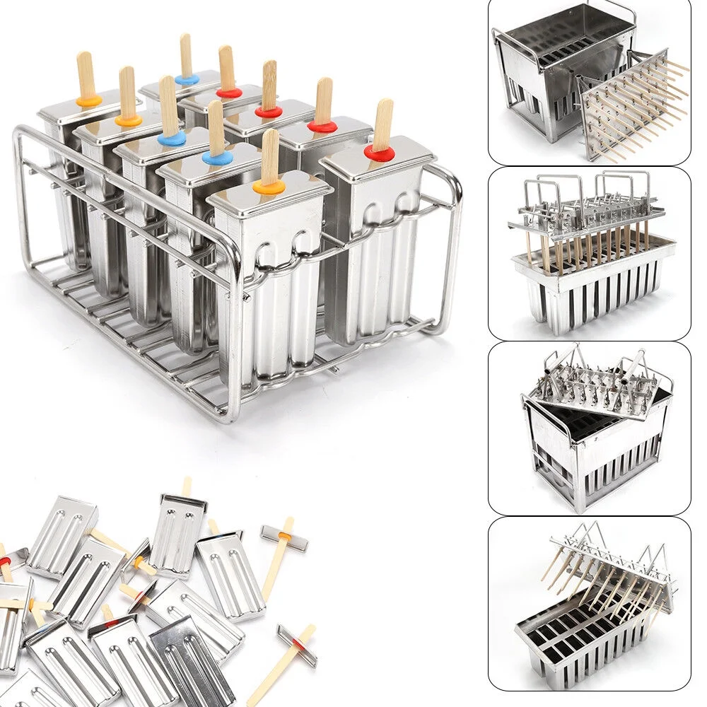 10/20/30Pcs Stainless Steel Ice Cream Sticks Mold Ice Popsicle Mold Pop Holder