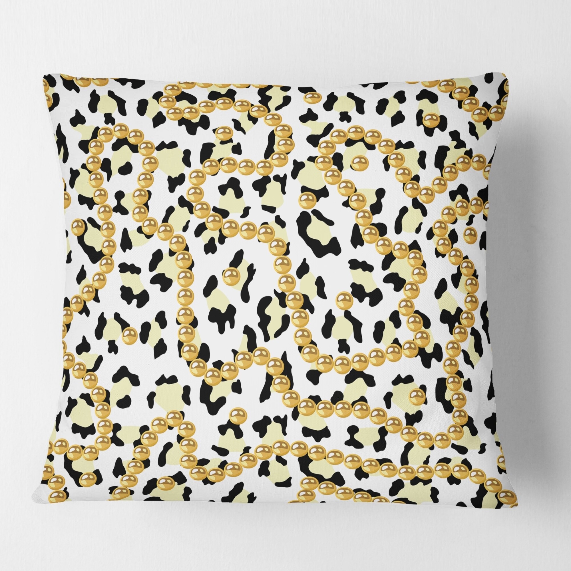 DESIGN ART Designart 'Leopard Fur Safari VI' Mid-Century Modern Throw Pillow 18 x 18 Medium