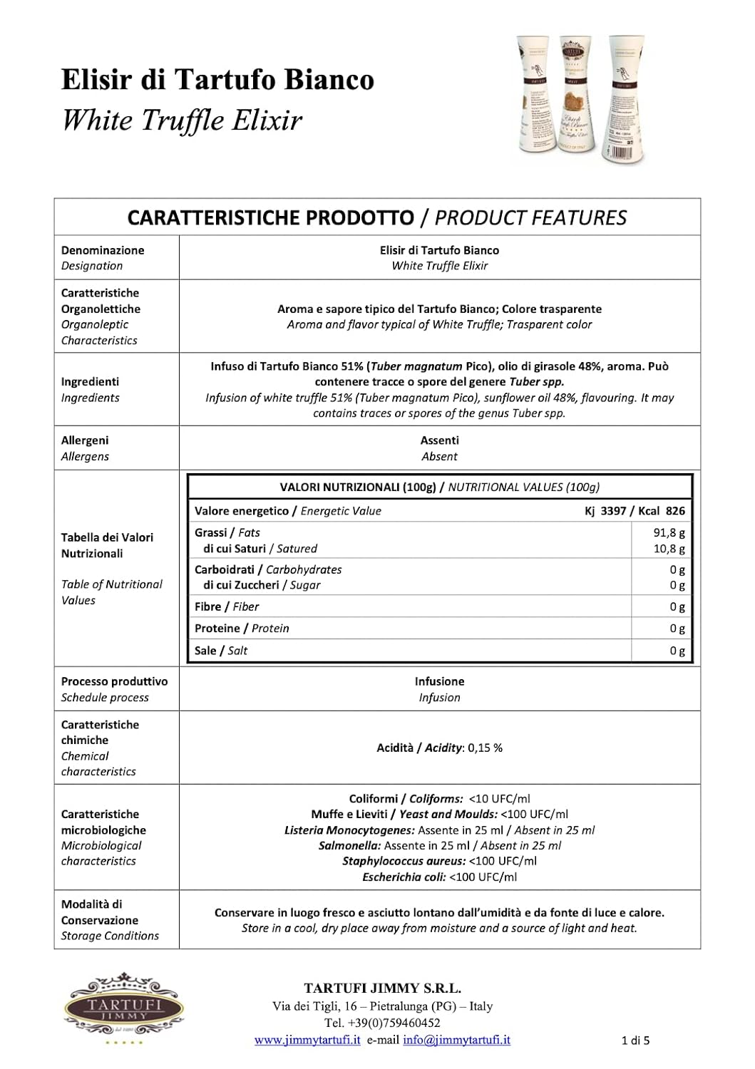 White Truffle Infused Sunflower Seeds Oil Spray [ Seasoning, Marinades, Drizzle, Aromatic Flavor] Net Weight : 1.35 Fl.Oz/40Ml By Tita Italia