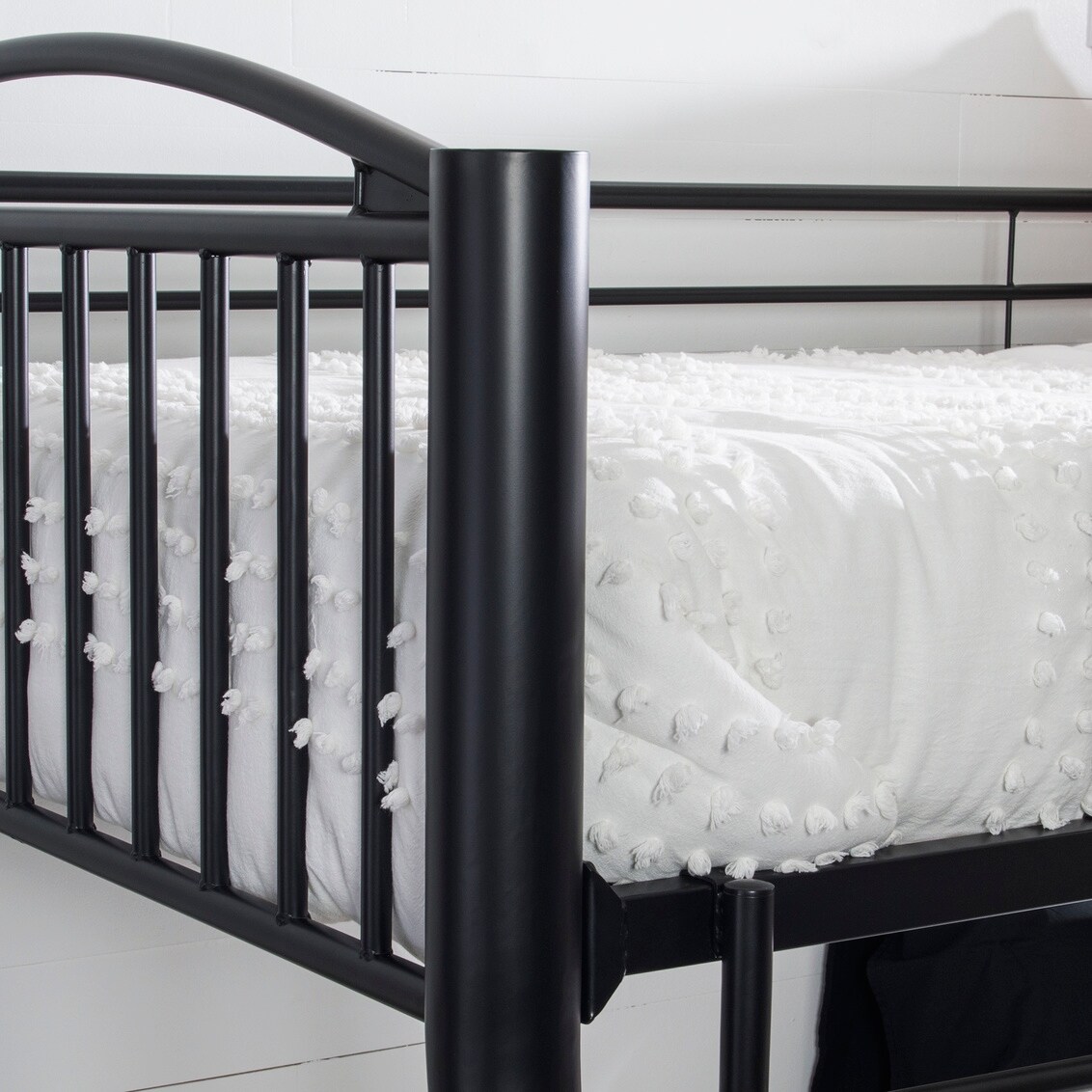 Linon Carlisle Twin Over Full Pewter Bunk Bed White