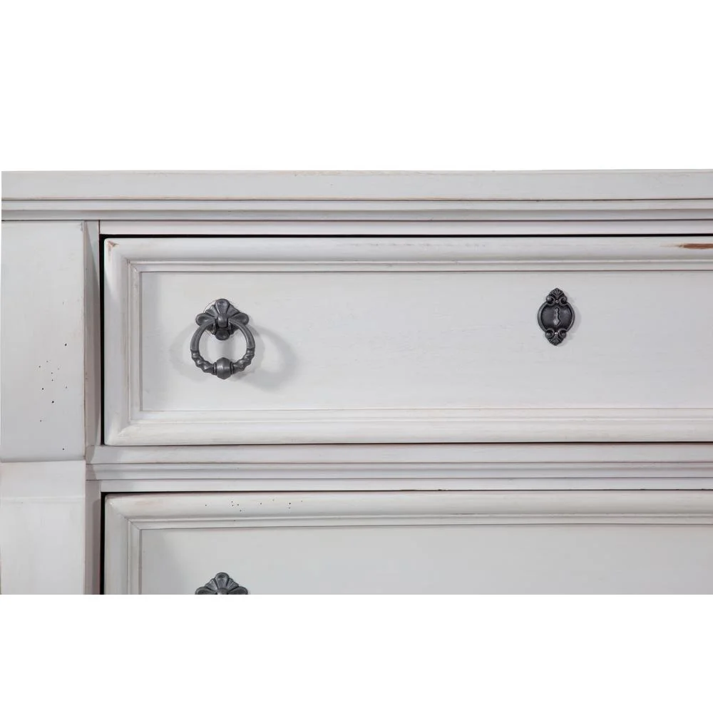 Heirloom Antique White Five Drawer Chest