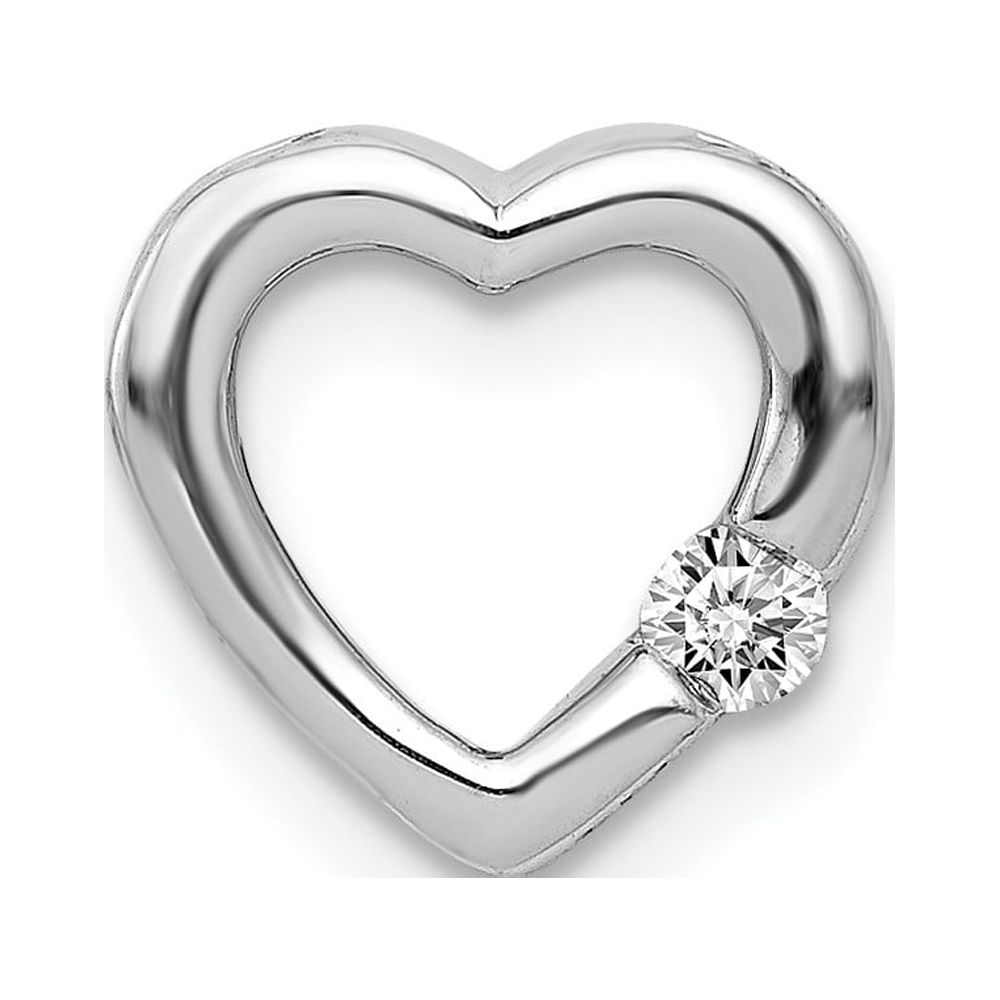 14k White Gold 1/20ct. Diamond Heart Chain Slide QPM4839-005-WA