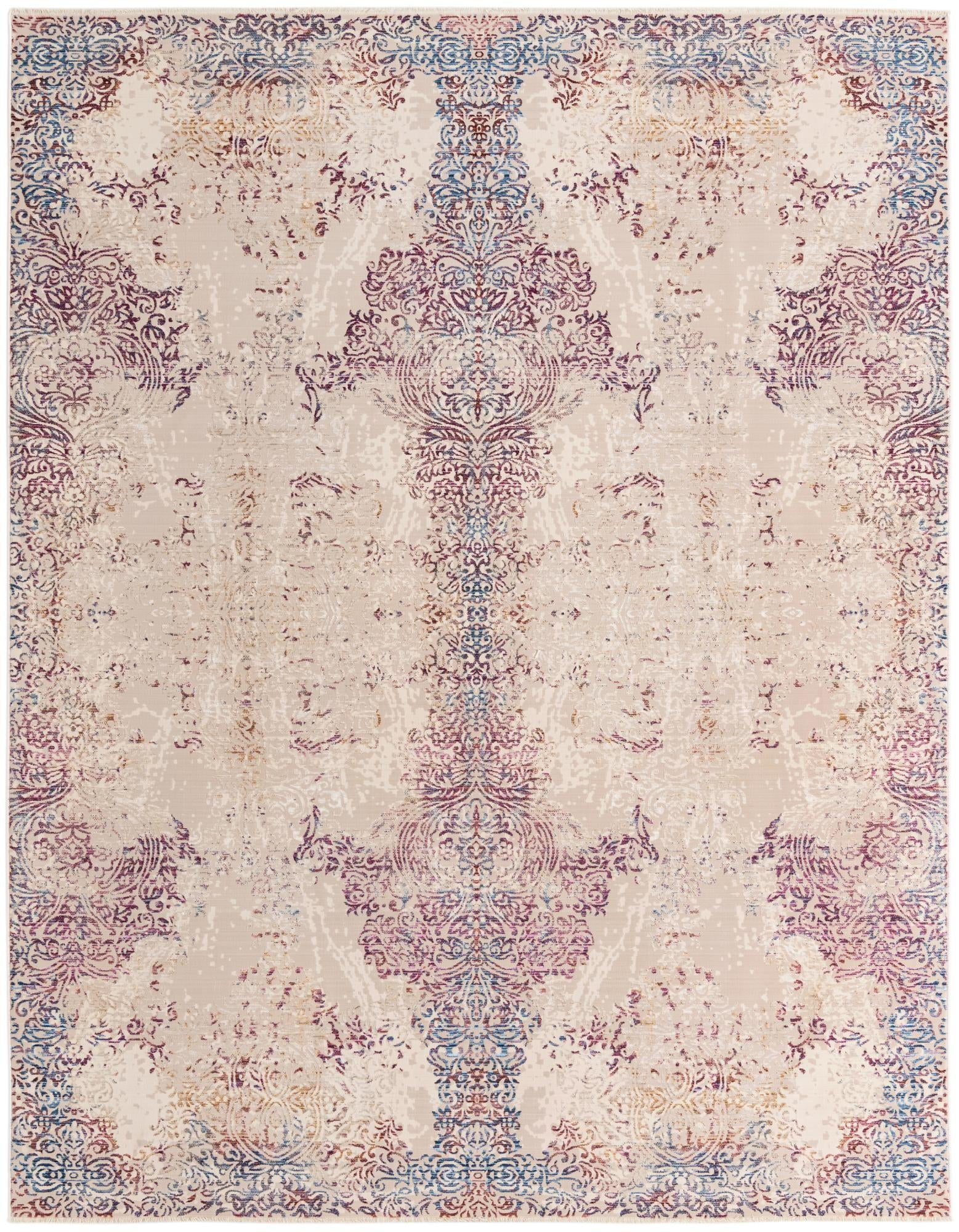 Rugs.com Deepa Collection Rug – 9' x 12' Ivory Medium Rug Perfect For Living Rooms, Large Dining Rooms, Open Floorplans