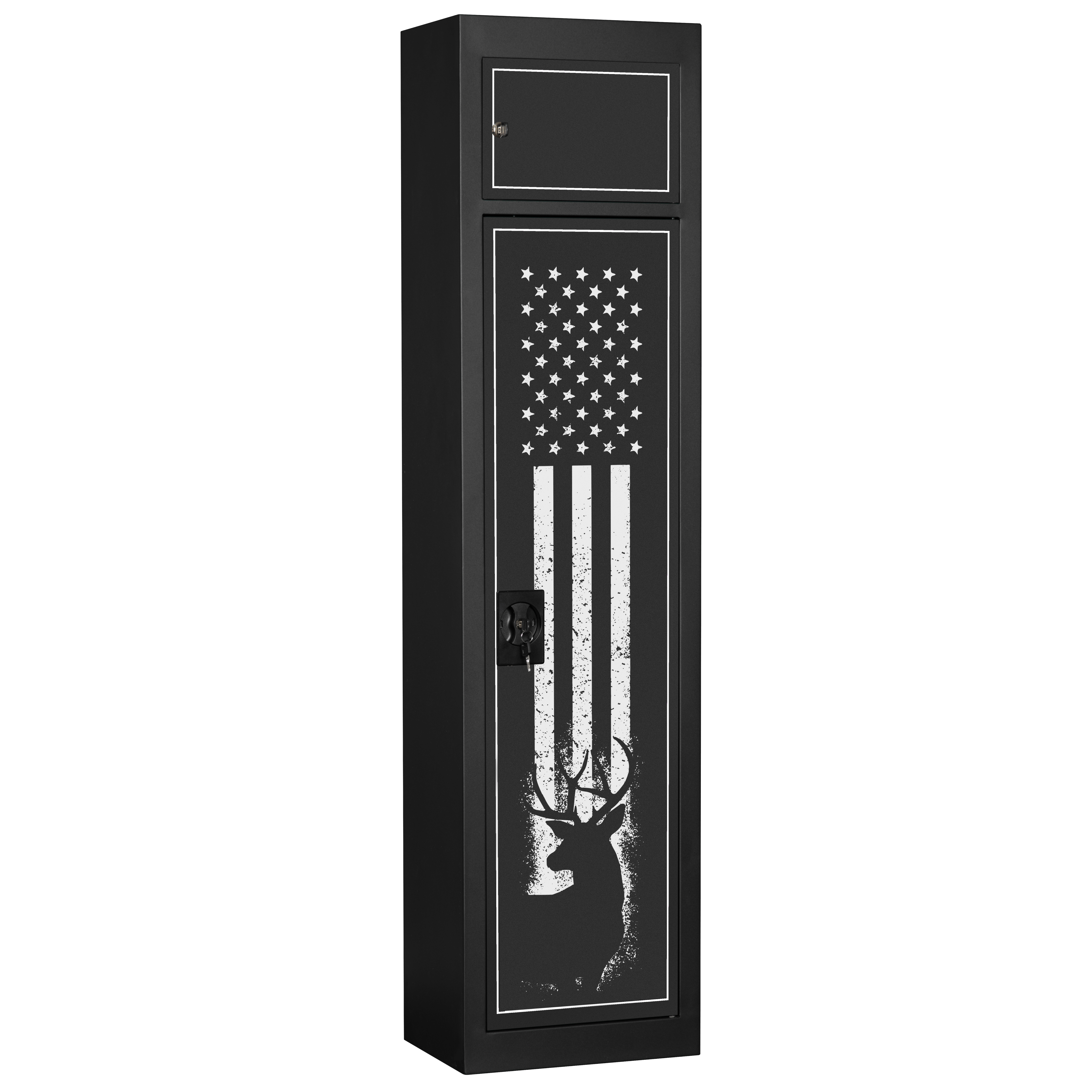 American Furniture Classics 5 Rifle Metal Home Gun Safe Locking Storage Cabinet