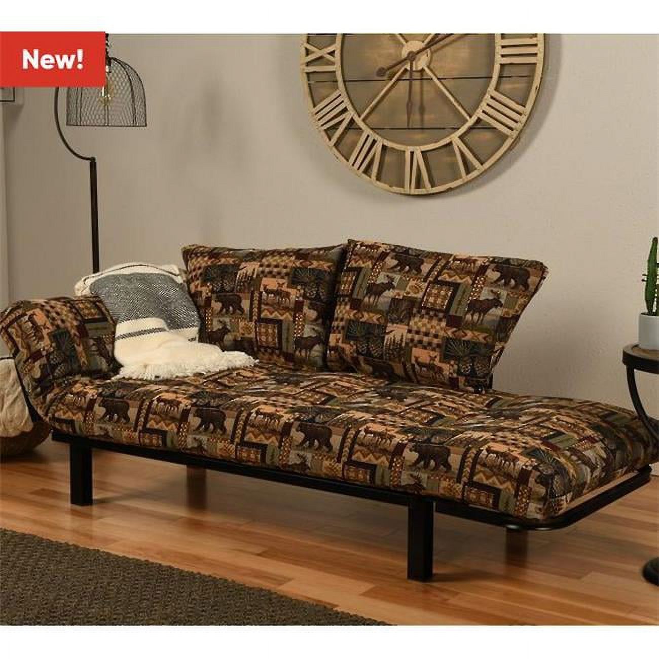 Kodiak KFSPBKPCAB2MSET2 Spacely Black Metal Futon Frame Peters Cabin