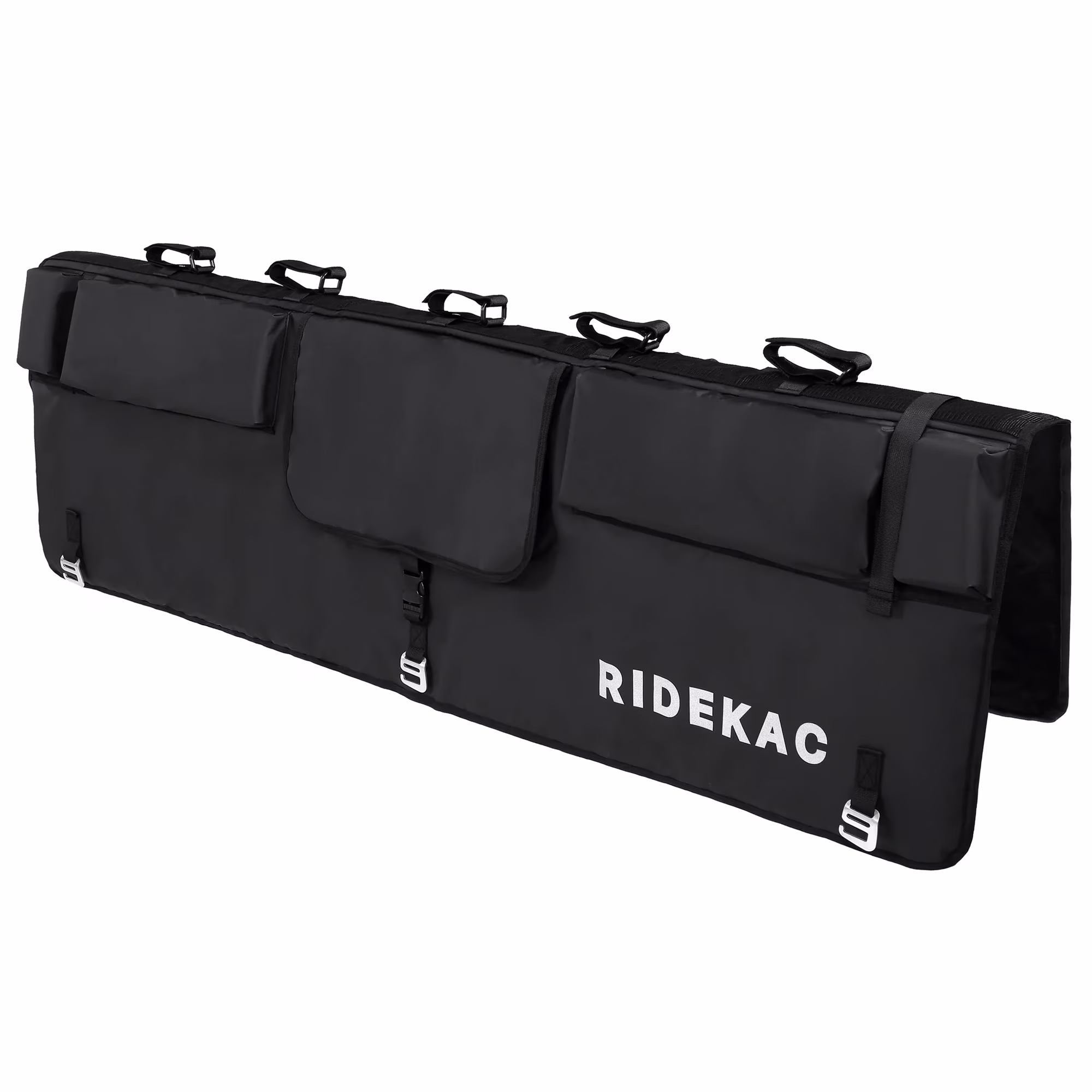 KAC Mid-Size & Compact Tailgate Pad for 5 Bikes + Storage Pockets, Black