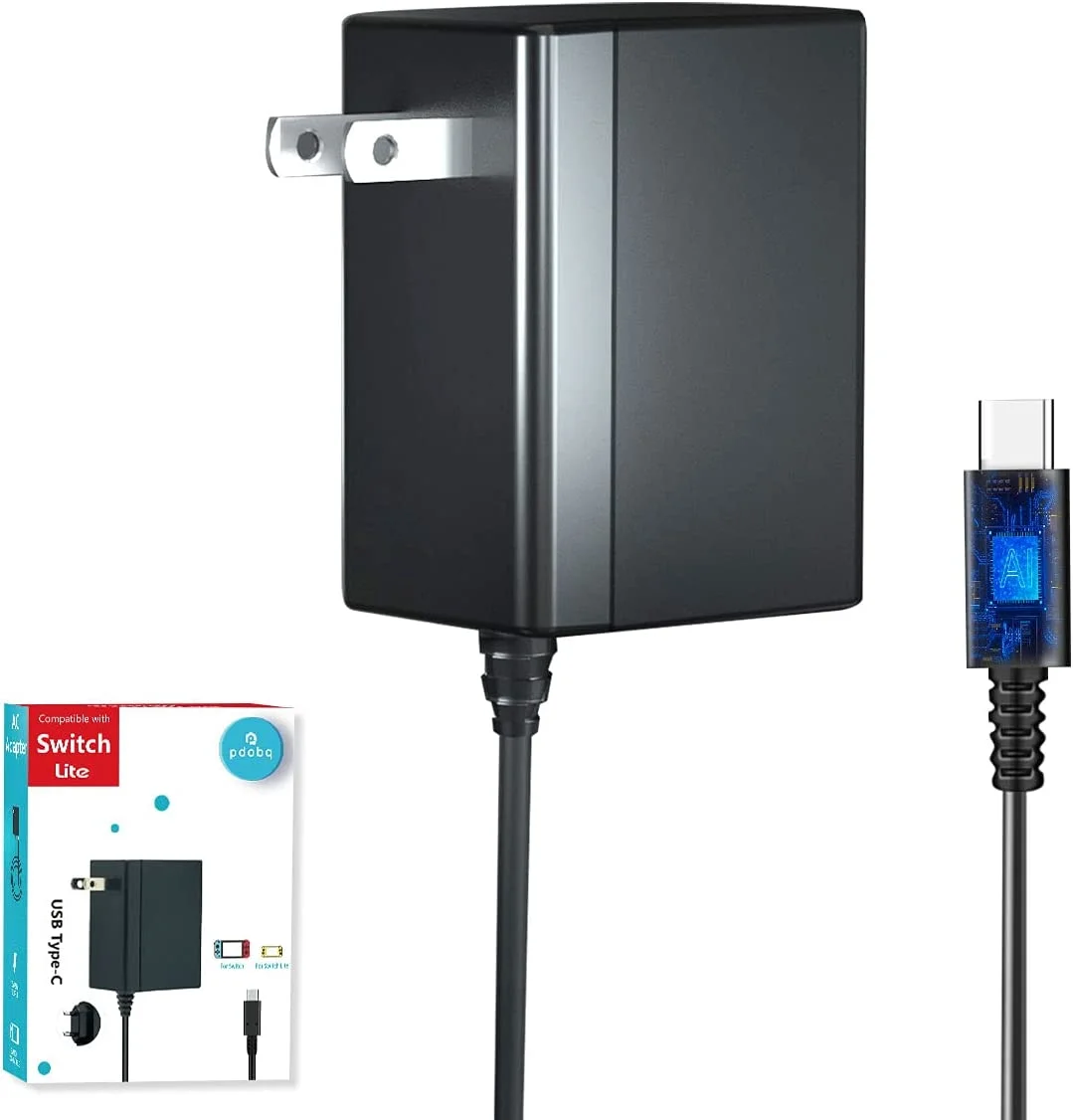 Charger for Nintendo Switch and Switch Lite and Switch O, Support Nintendo Switch TV Dock Mode AC Power Supply