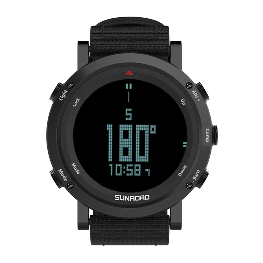 Barometer Altimeter Compass Weather Forecast Men Watch 50meters Water-resistant Multifunctional Outdoor Sports Watch for Mountaineering Running Trekking Camping