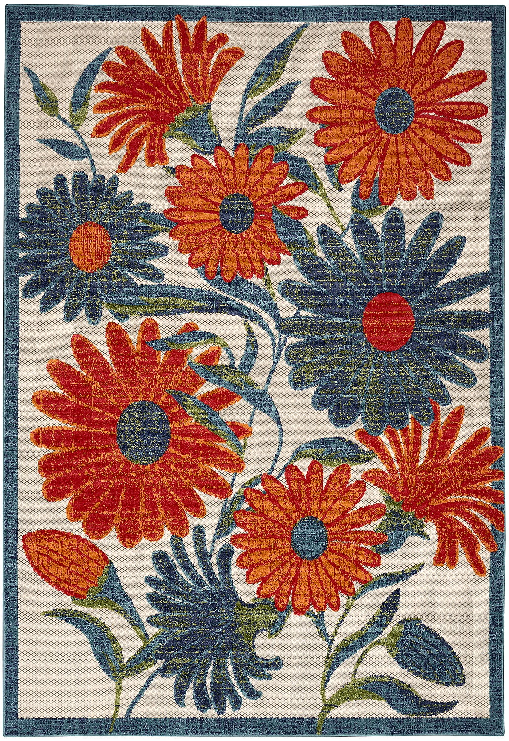 Nourison Aloha Indoor Outdoor Ivory Multicolor 5'3