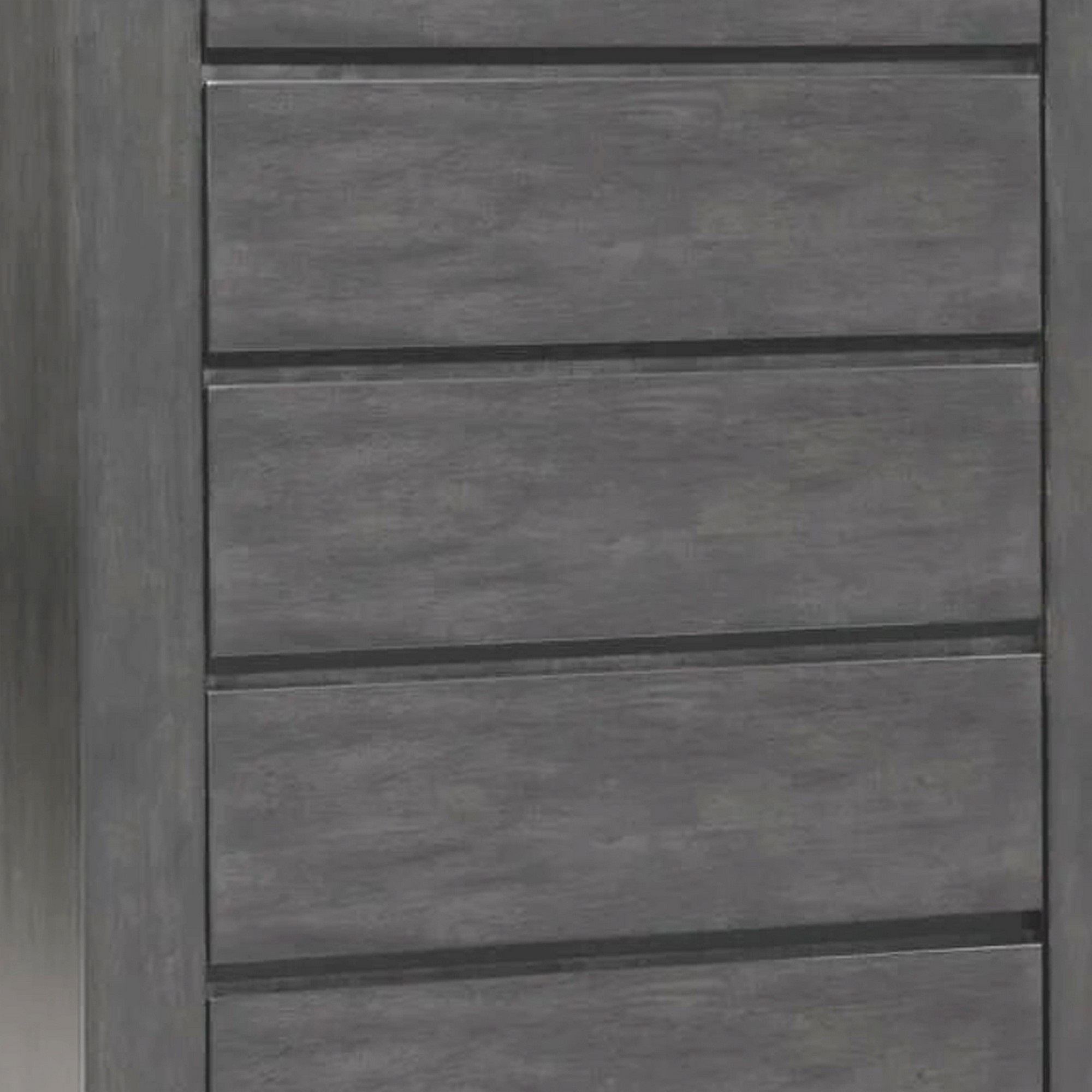 Benjara  51 in. Felt Lined Inset Handles 5 Drawer Tall Dresser Chest, Gray